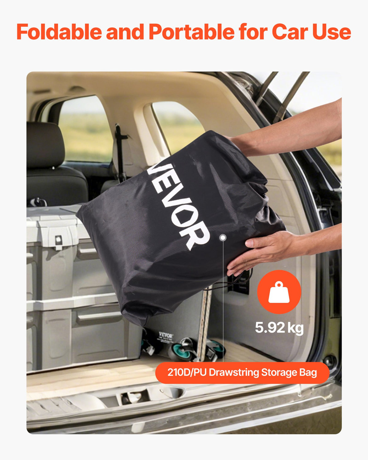 Truck Bed Cargo Bag W/P 840D-PVC 130x102x55.5 26Cu.ft HD BungeeCordsNetCarabiner