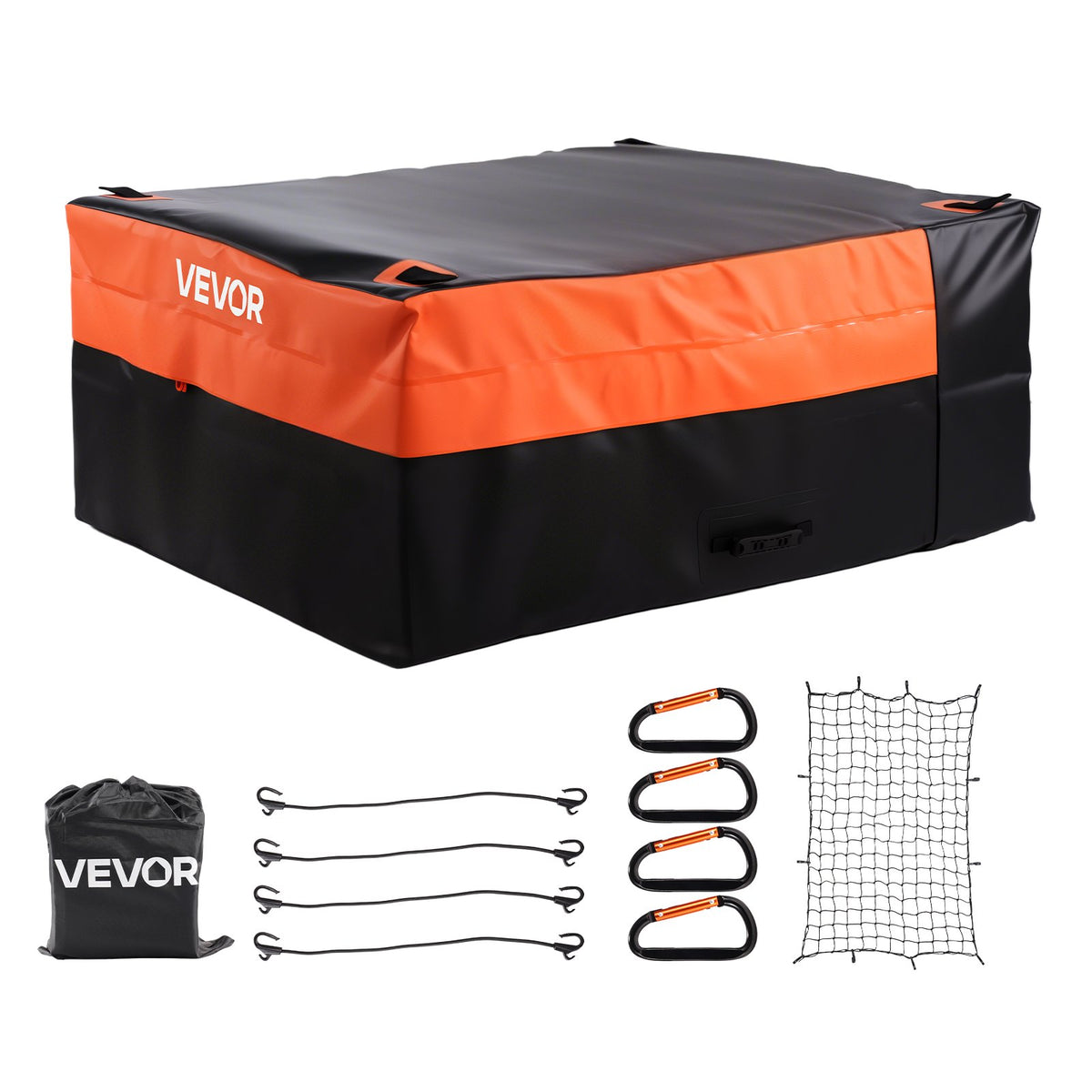 Truck Bed Cargo Bag W/P 840D-PVC 130x102x55.5 26Cu.ft HD BungeeCordsNetCarabiner