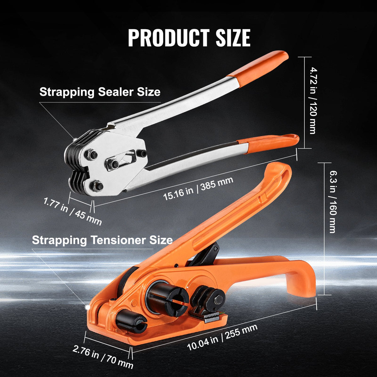 Strapping Kit with Tensioner Sealer 100m PP Band 100 Metal Seals Packaging