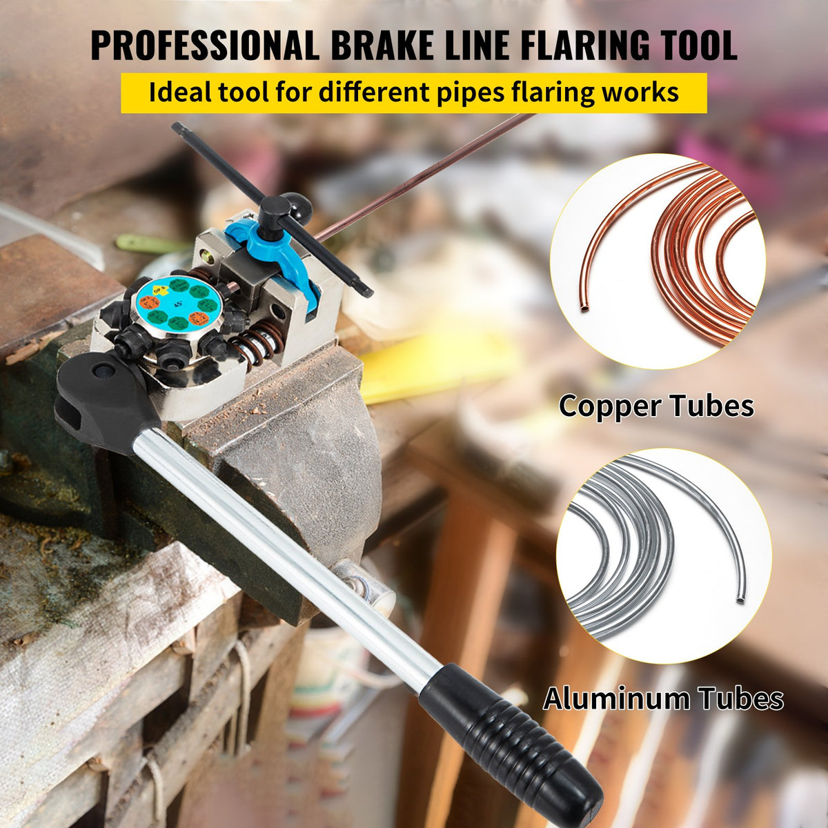 Brake Line Flaring Tool Kit Double Flaring Tool 45° for 3/16" to 3/8" Tube