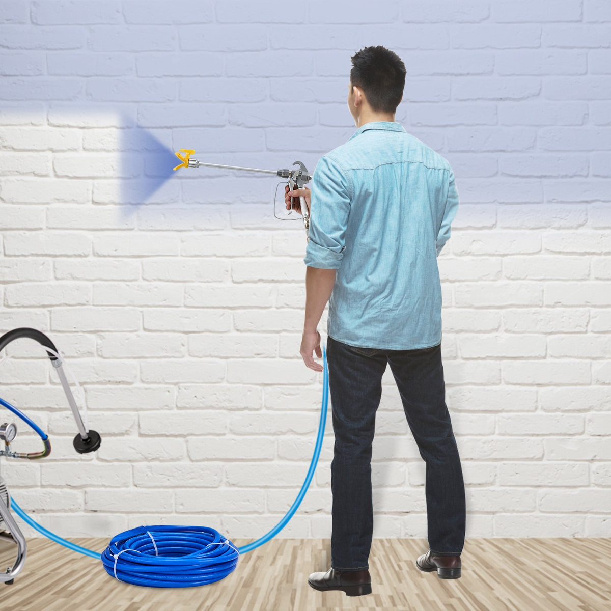 Airless Paint Spray Hose Kit 50ft 3600psi High Pressure with 8 Inch Extension
