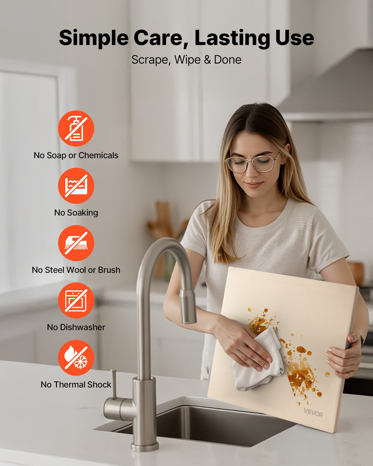 Pizza Stone 406x355mm Cordierite Extra Large Baking Stone with Scraper