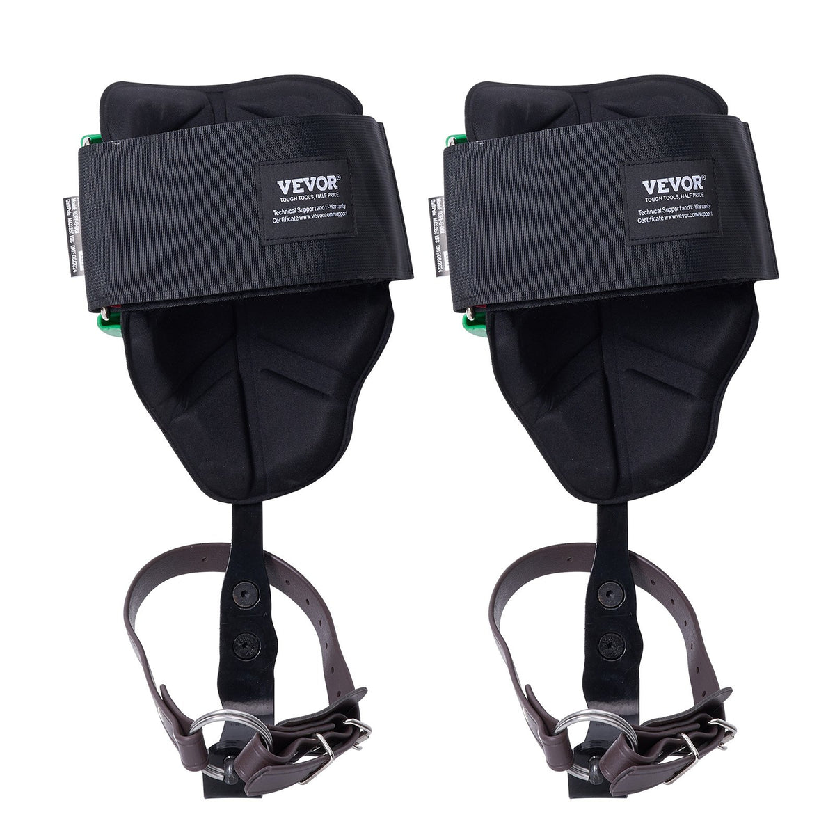 Tree Climbing Spikes 1Pair Alloy Steel 350lbs with Straps Spike Protectors Green