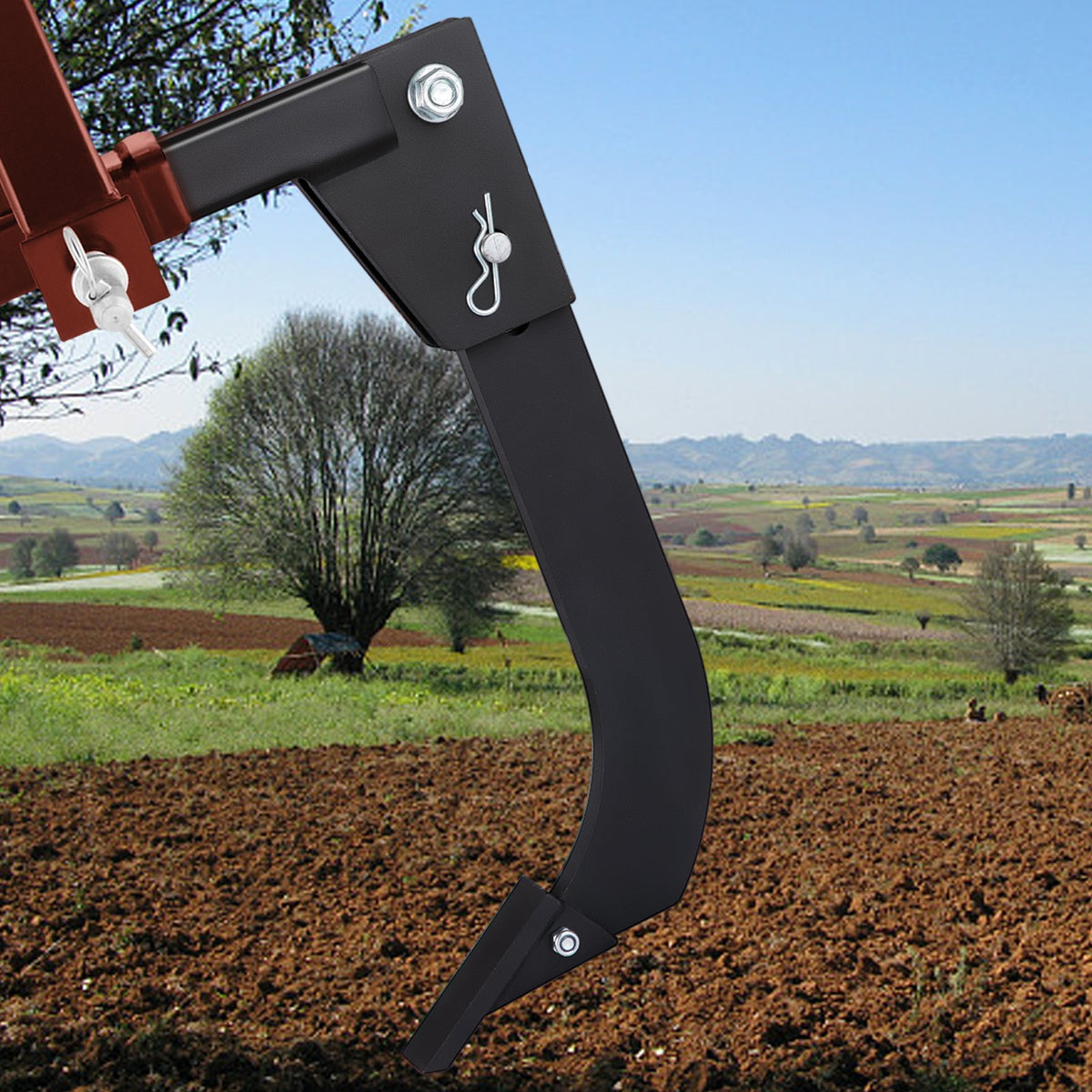 Hitch Mounted Ripper 46cm Box Blade Shank for Tractor 4 Hole Pins Plough Tips