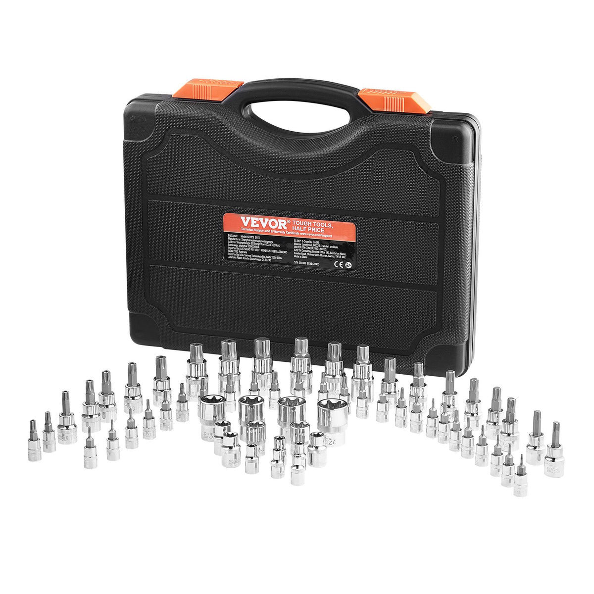 Torx Bit Socket External Torx Set 60-Piece T6-T70 TT6-TT70 TP8-TP60 E4-E24