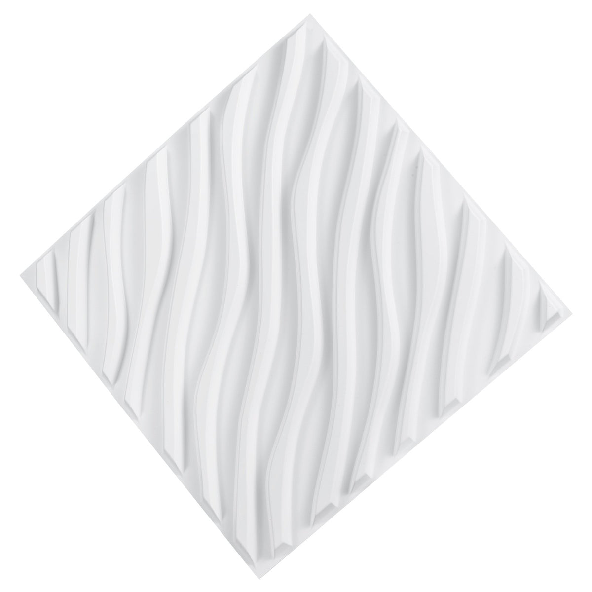 3D Wall Panels 12-Pack 50x50cm PVC Wave Tiles 2.97m² Matte White Home Decor