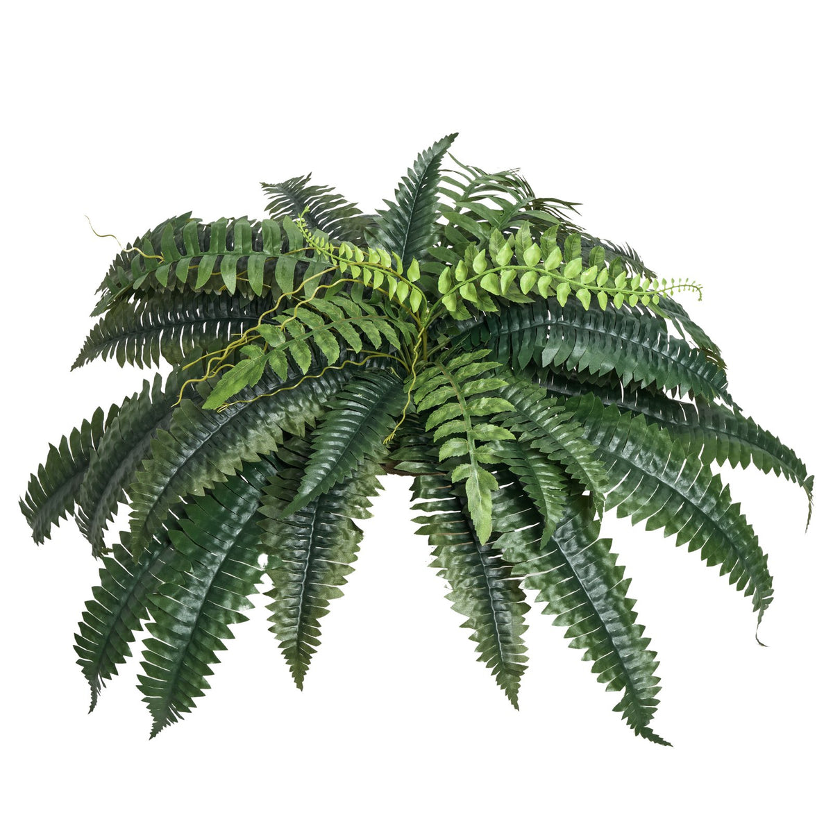 Artificial Ferns, 2-Pack 35-39" Large Hanging Faux Boston Ferns with 35 Branches