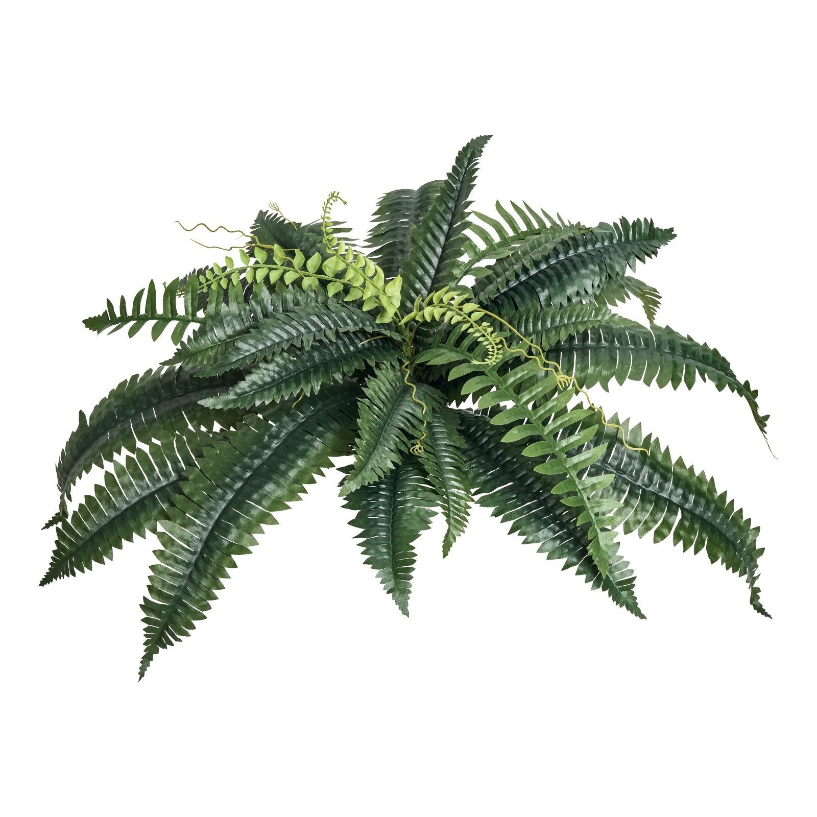 Artificial Ferns, 2-Pack 31-34" Large Hanging Faux Boston Ferns with 30 Branches