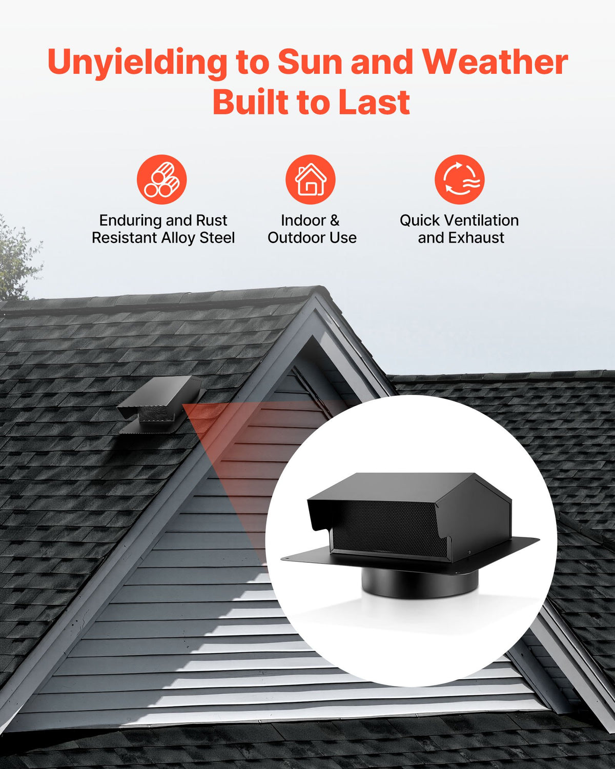 Hooded Wall Vent Cover with Protection Screen for AC and Exhaust Ventilation