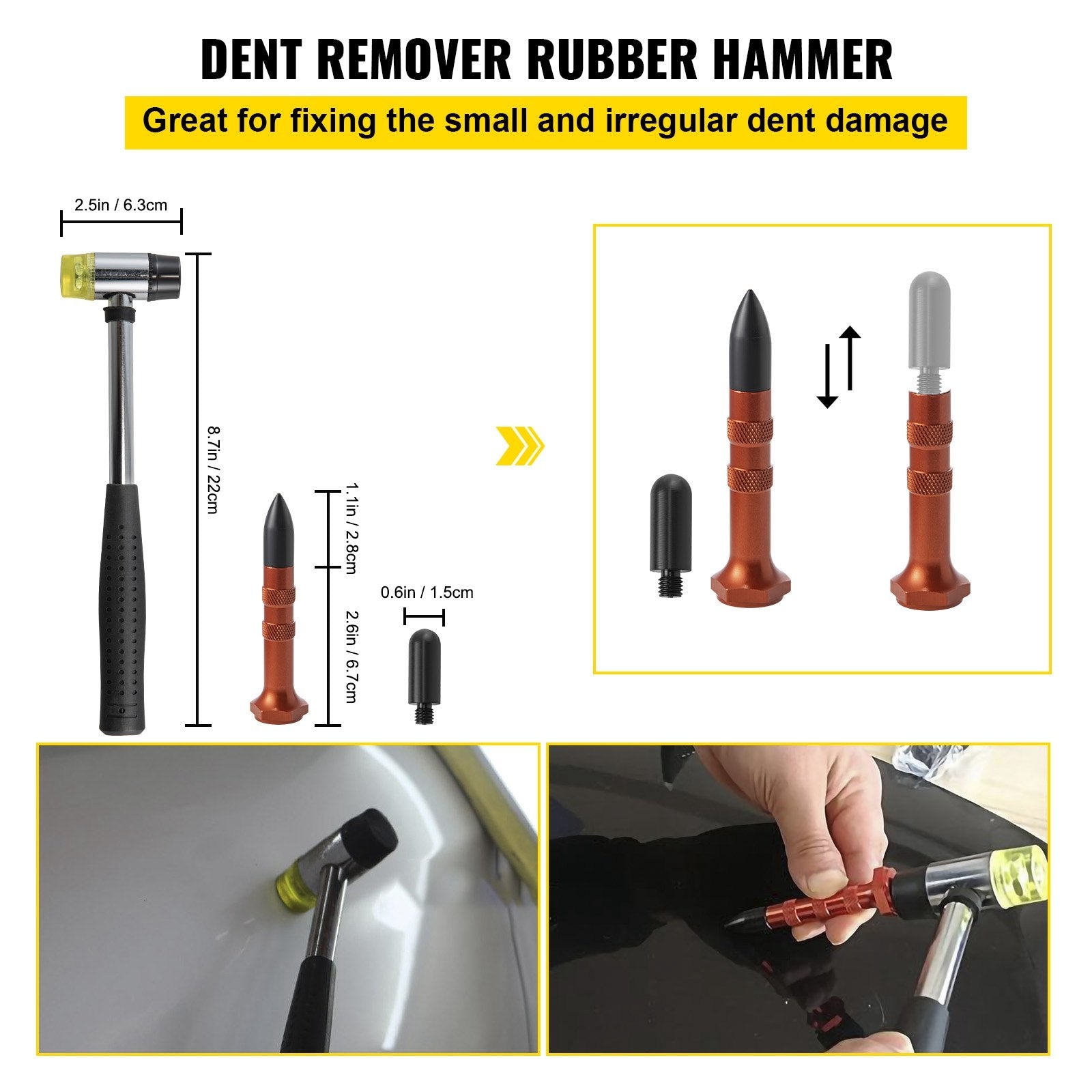 Rods Dent Puller Stainless Steel Paintless Repair Kit 20PCS for Hail Removal