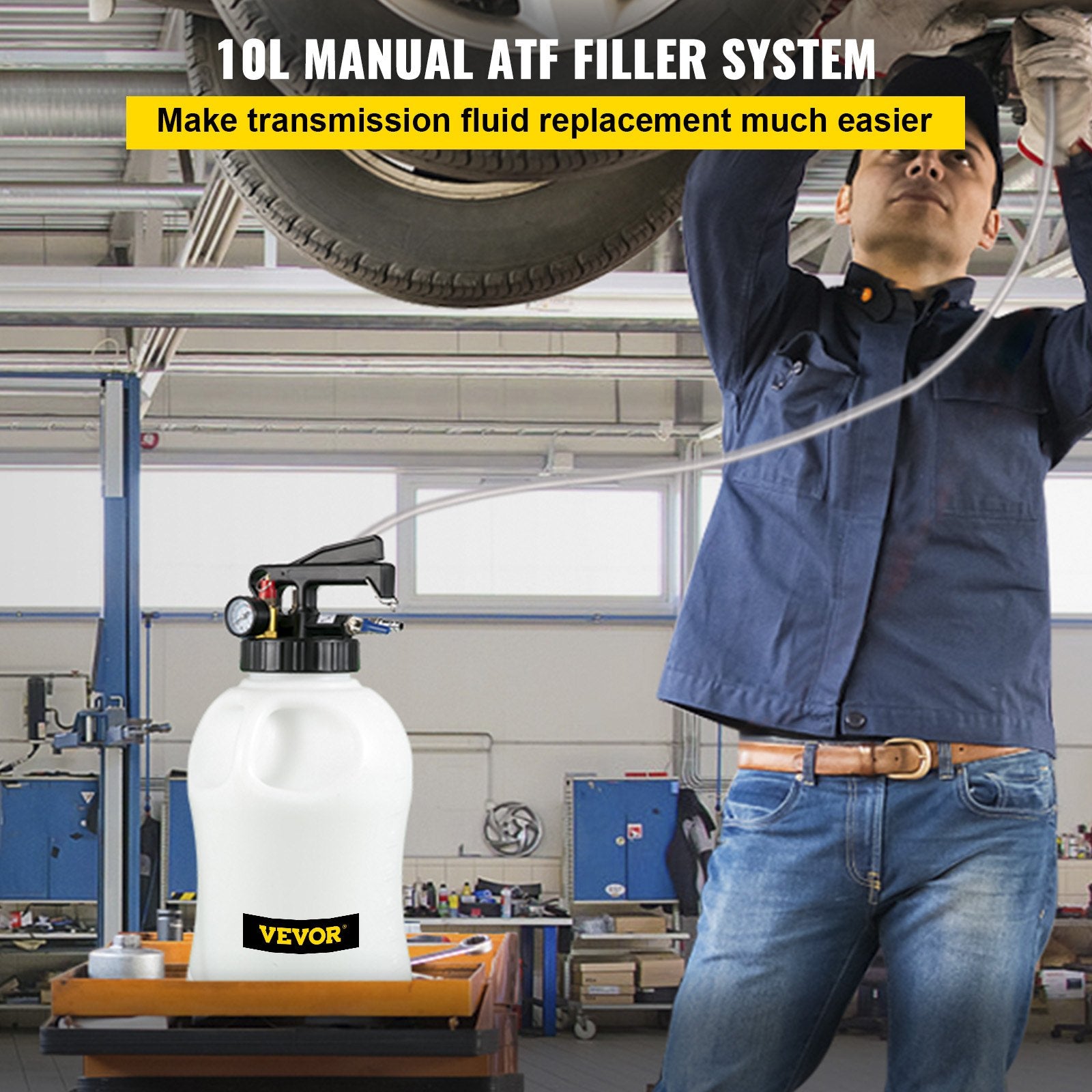 Transmission Fluid Pump 2-Way ATF Refill 10L Oil Extractor 14 Filler Adapters