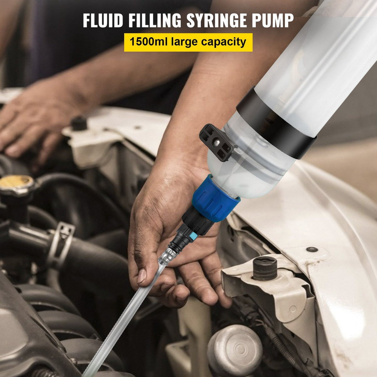 Manual ATF Transmission Fluid Pump 1.5L Dispenser with Filler Adapters Tool Set