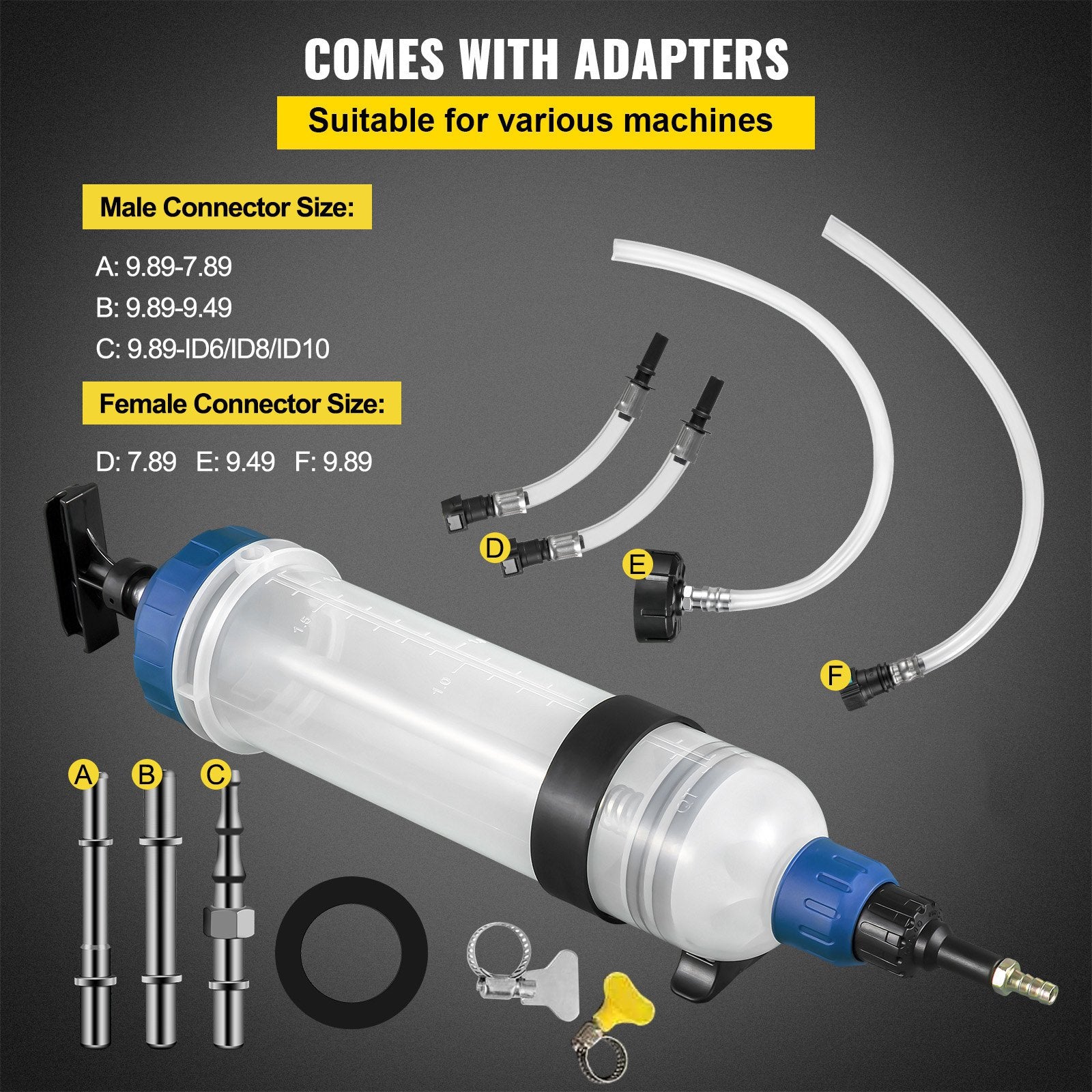 Manual ATF Transmission Fluid Pump 1.5L Dispenser with Filler Adapters Tool Set