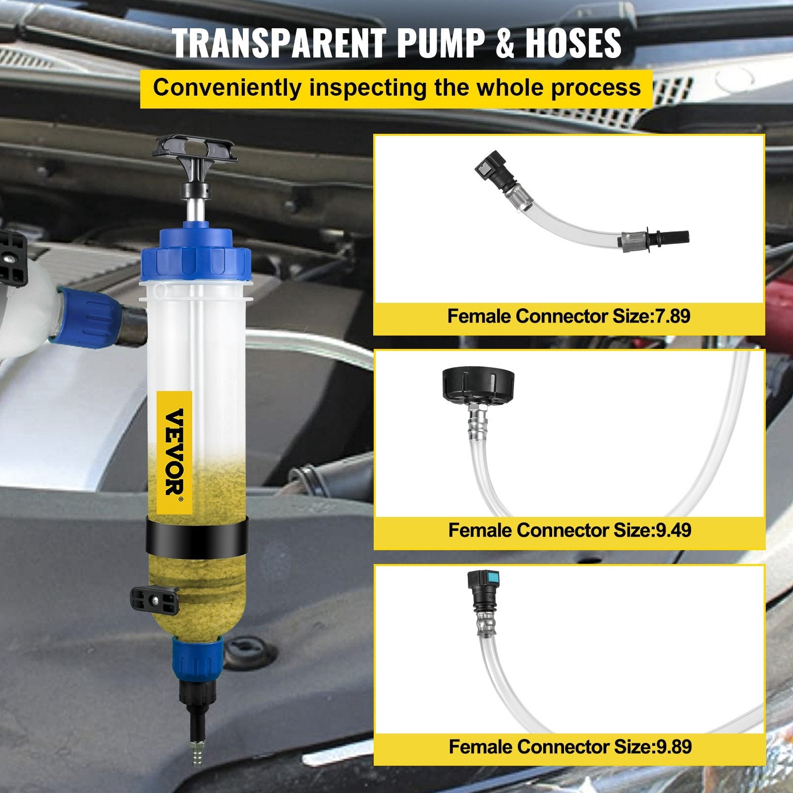 Manual ATF Transmission Fluid Pump 1.5L Dispenser with Filler Adapters Tool Set