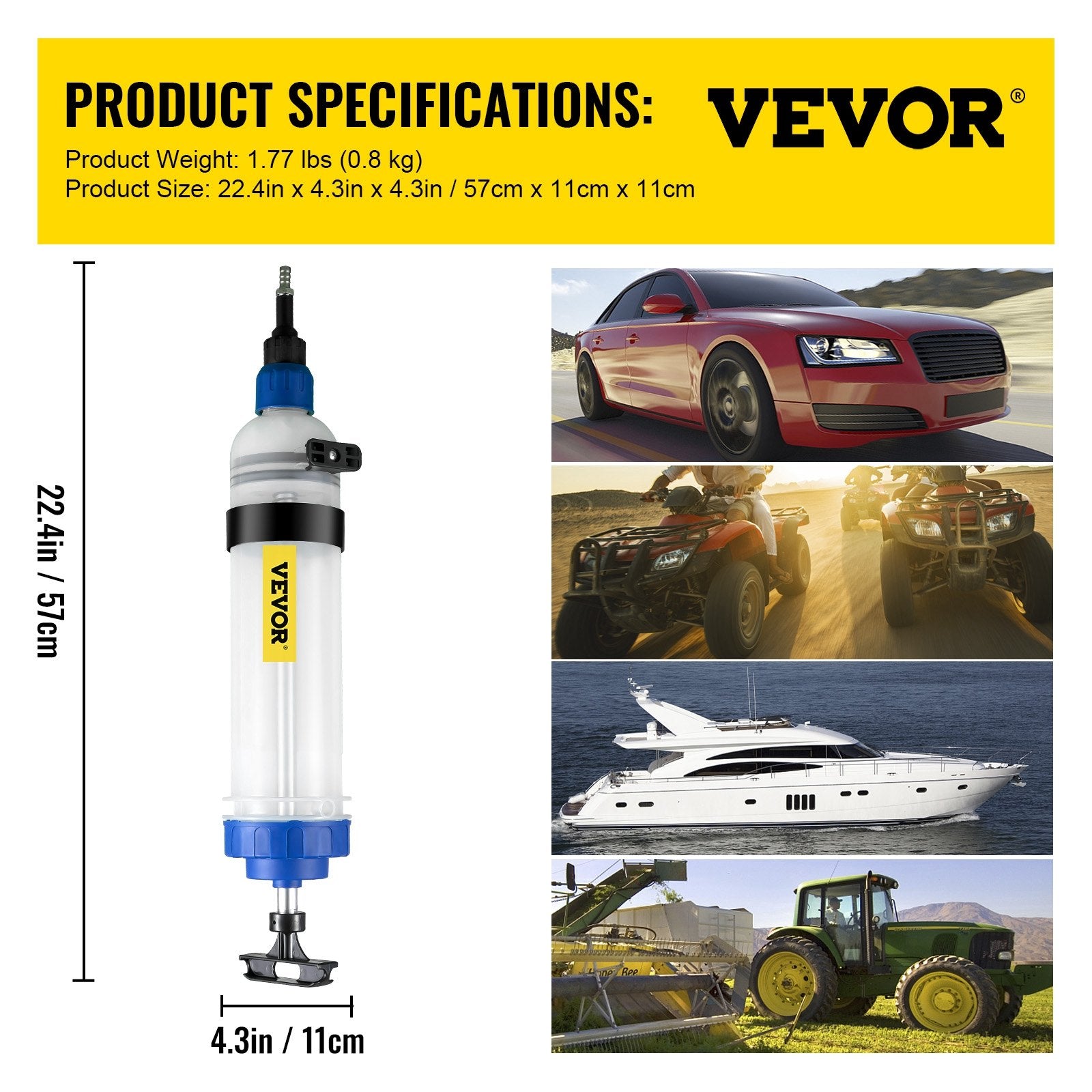 Manual ATF Transmission Fluid Pump 1.5L Dispenser with Filler Adapters Tool Set