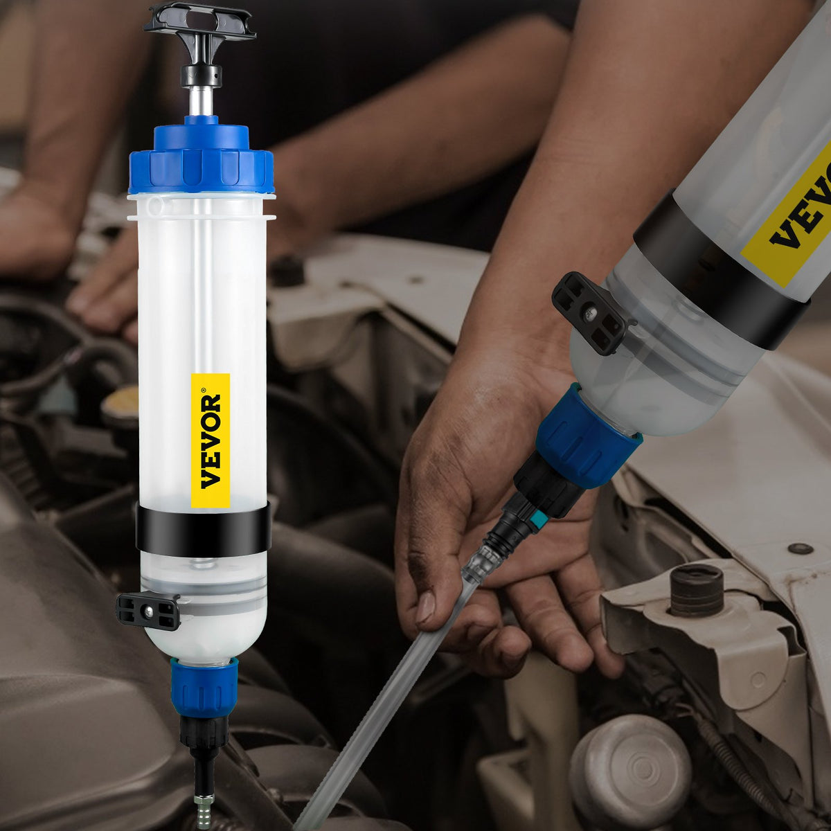 Manual ATF Transmission Fluid Pump 1.5L Dispenser with Filler Adapters Tool Set