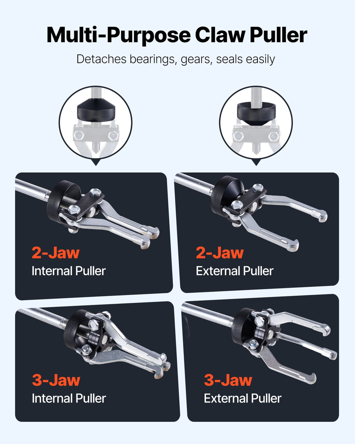 9-Way Slide Hammer Puller Set 15PCS Front Rear Wheel Hub Bearing Remover