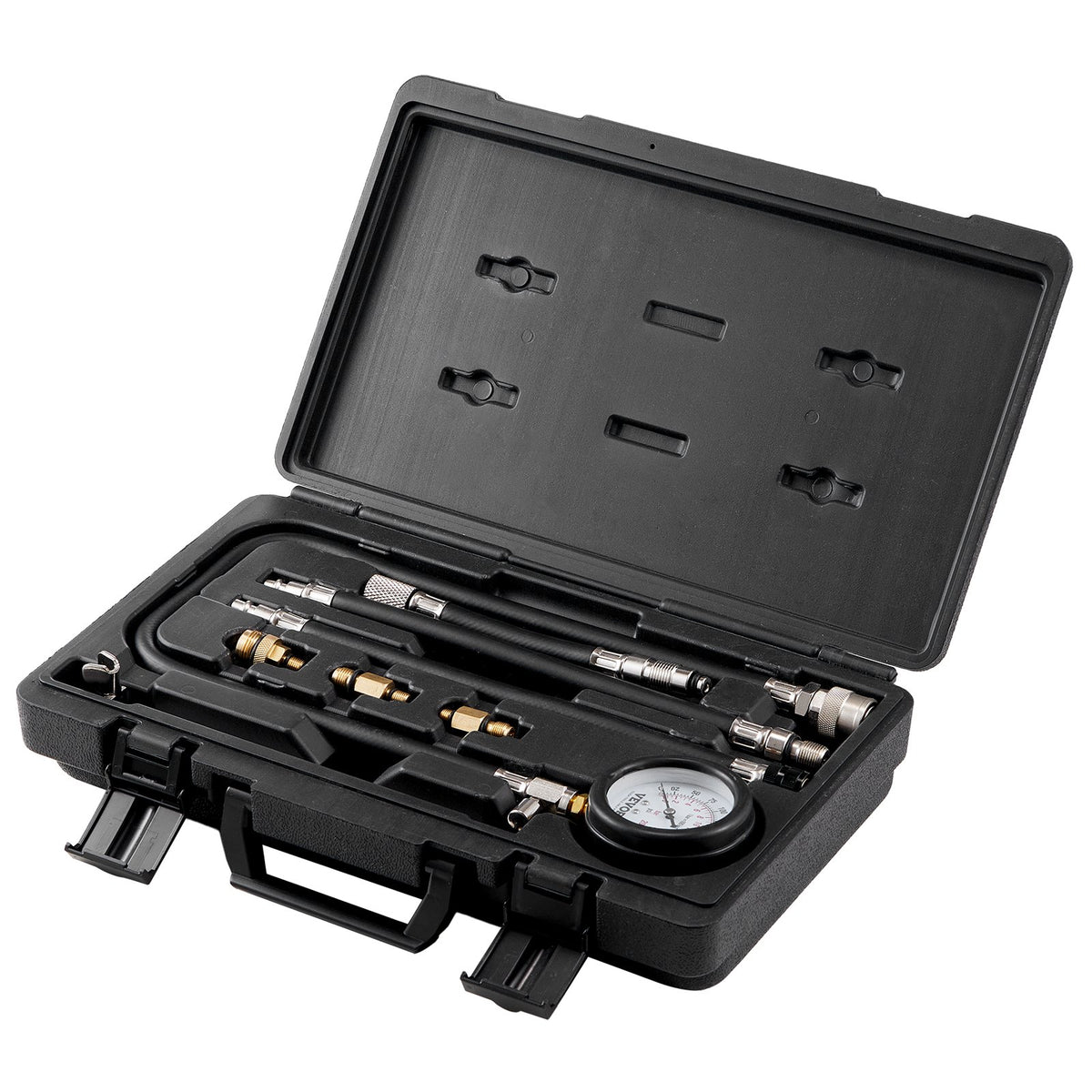 Compression Tester Adapter Kit 9PCS, Dual Scale 0-300 PSI with Hoses & Case