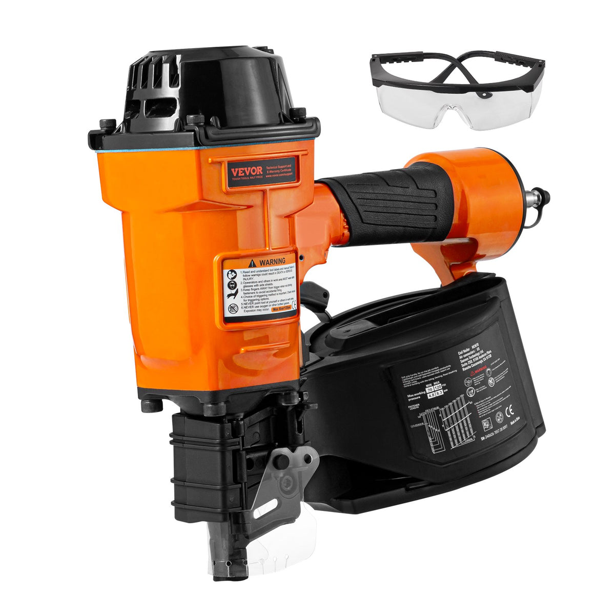 MCN70 Coil Siding Nailer 45-70mm 15° Pneumatic Nail Gun 70-120PSI for Framing