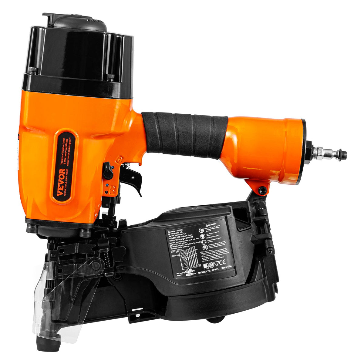MCN90 Coil Framing Nailer 45-90mm 15° Pneumatic Nail Gun 90-120PSI for Walls