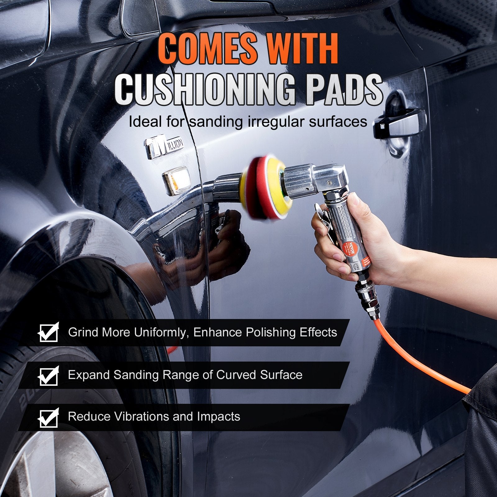 Mini Air Sander 1"/2"/3", 15000r/min Random Orbital with 58PCS Kit for Auto Body