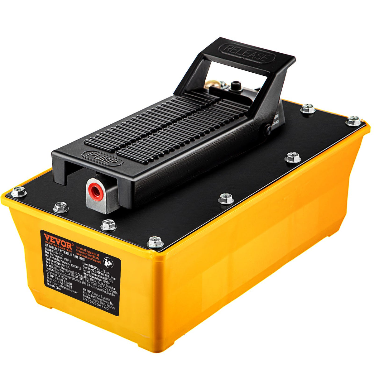 Air Hydraulic Foot Pump 10,000 PSI with Hose and Spray Gun