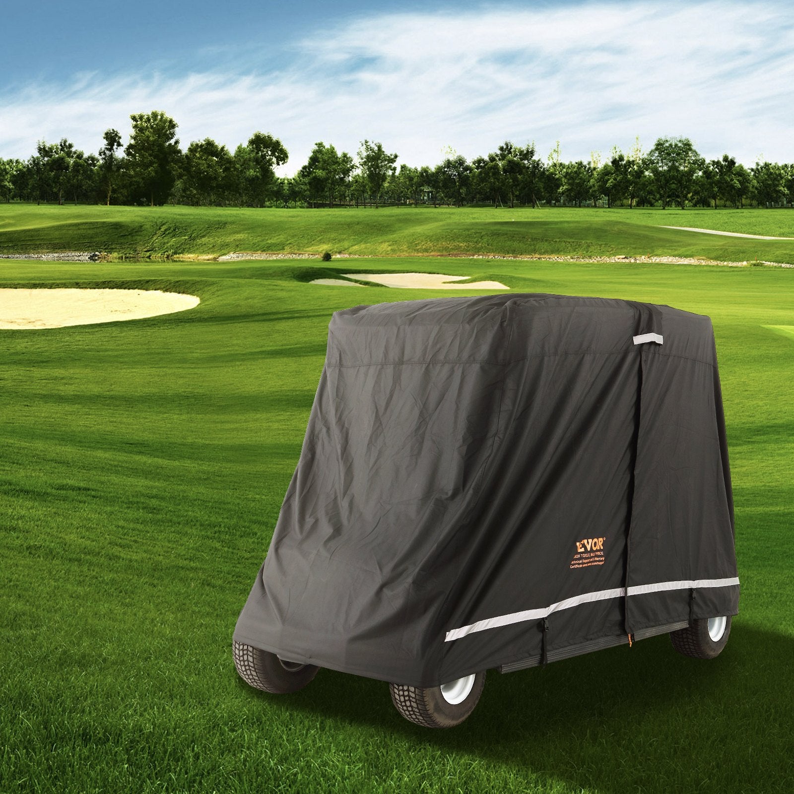 2+2 Passenger Golf Cart Full Waterproof Cover with Three Zipper Doors
