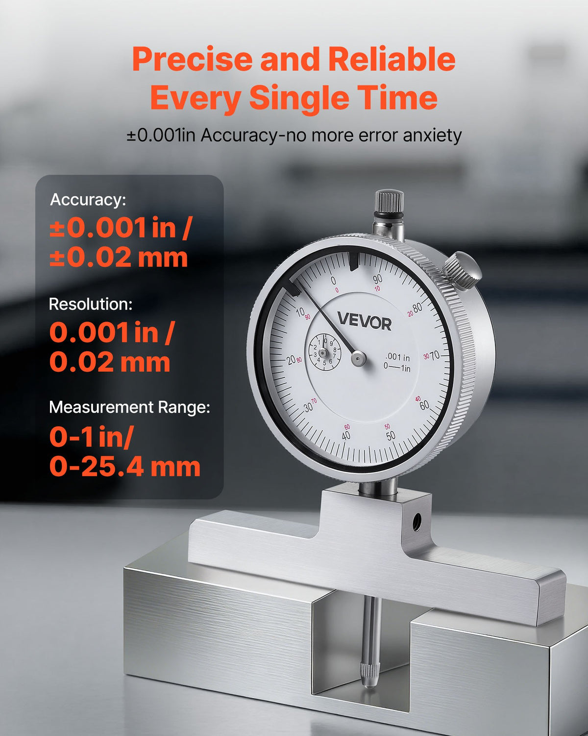 Depth Gauge Micromtr 0-22in Range 0.001in Res 4 Anvils 6 Rods Groove Step Hole
