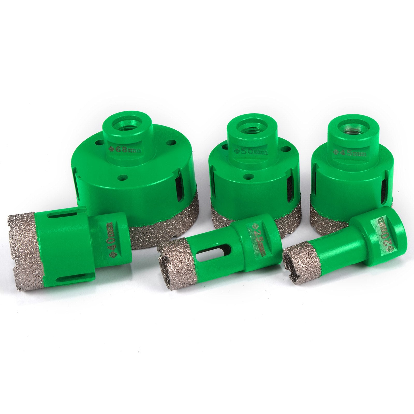 Diamond Hole Saw Set 6PCS Core Bits with Arbor 20-68mm Glass Ceramic Porcelain