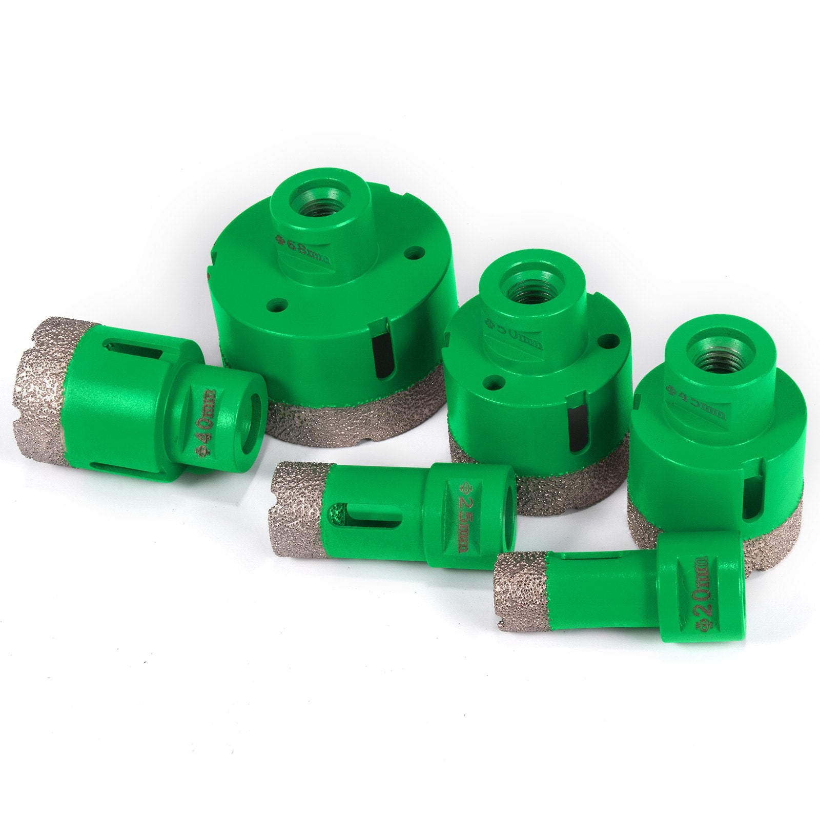 Diamond Hole Saw Set 6PCS Core Bits with Arbor 20-68mm Glass Ceramic Porcelain