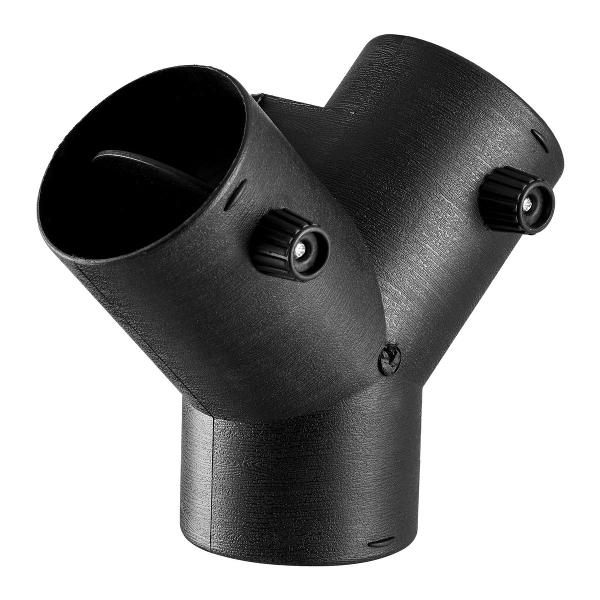 75mm Diesel Heater Duct Y Connector 3-Way w/ Rotatable Valves Black Vent
