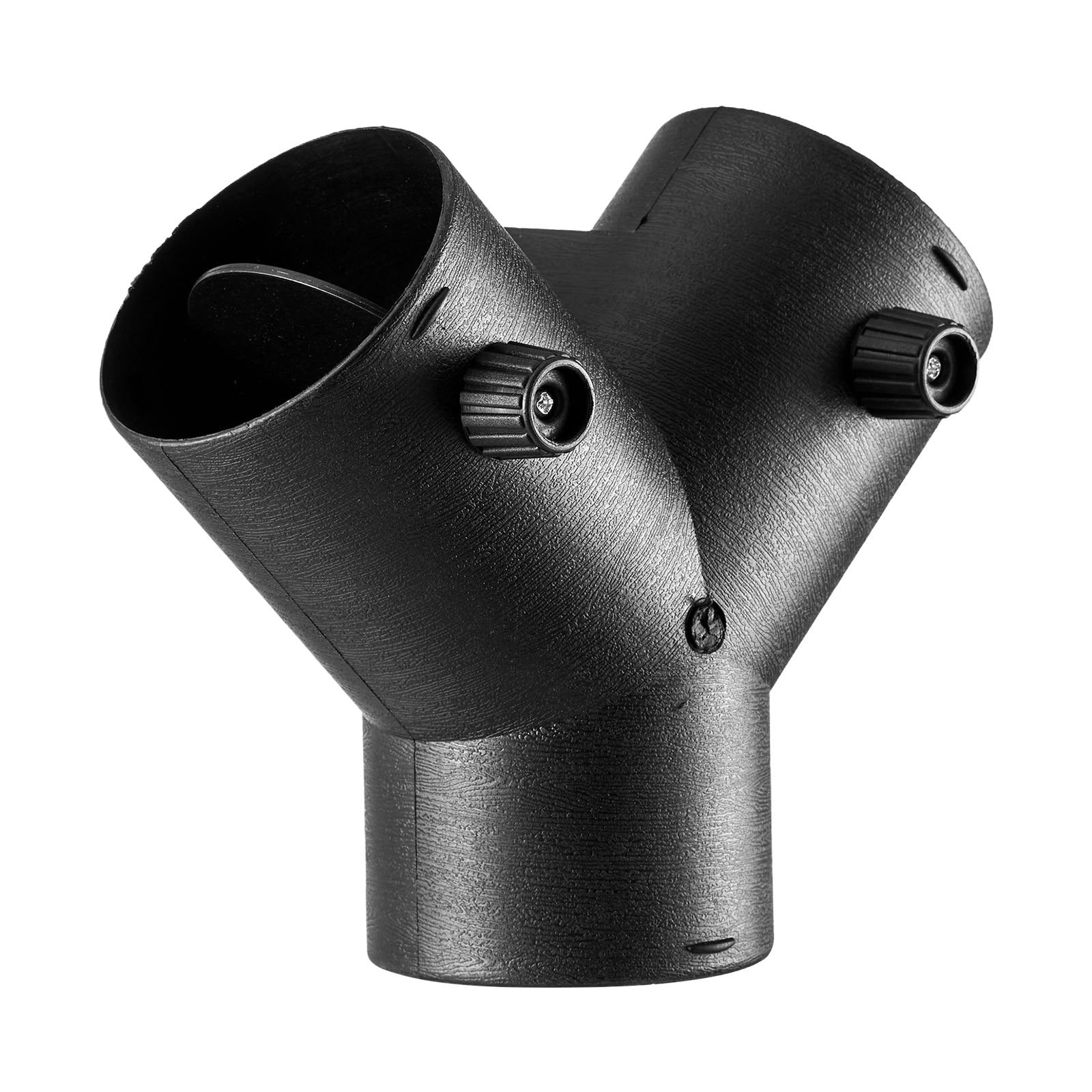 75mm Diesel Heater Duct Y Connector 3-Way w/ Rotatable Valves Black Vent