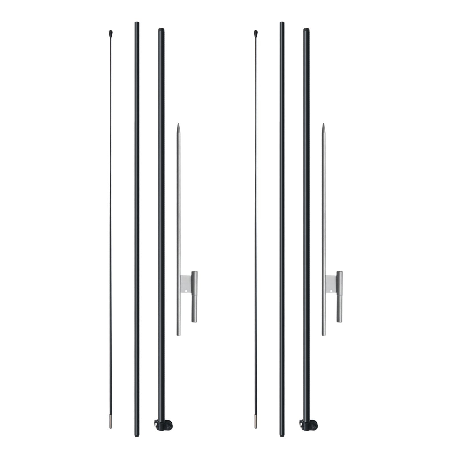 2 Pack Feather Flag Pole Kit 12.7FT with Ground Stakes and Carrying Bag