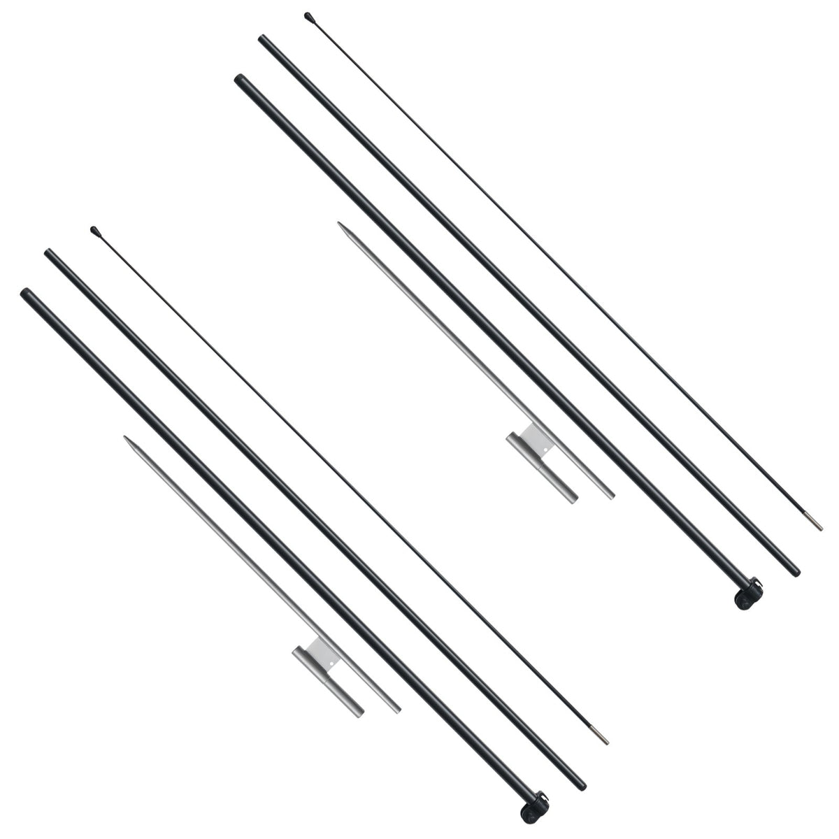 2 Pack Feather Flag Pole Kit 12.7FT with Ground Stakes and Carrying Bag