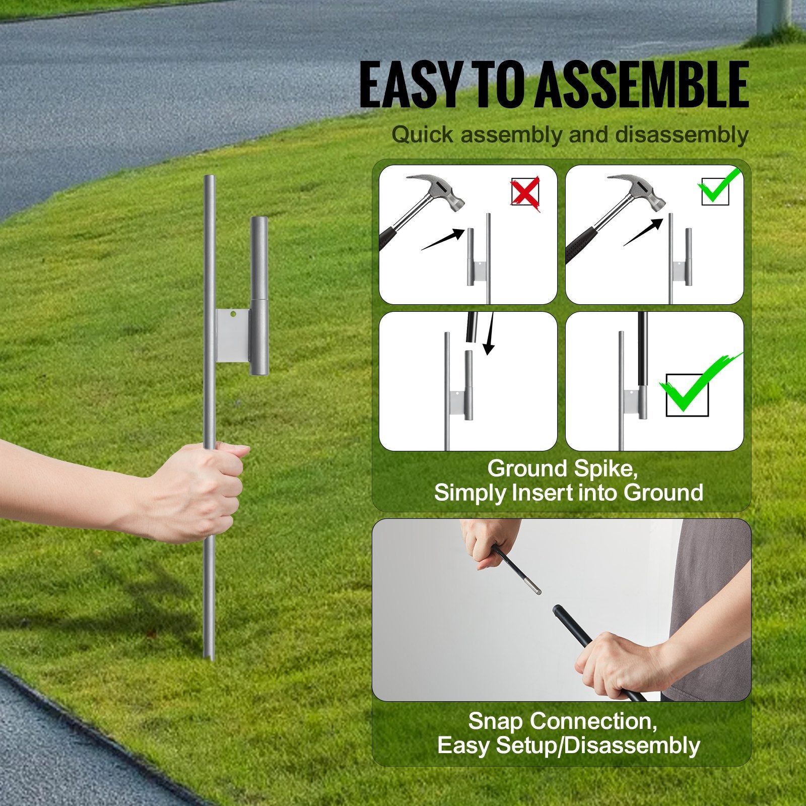 16.3FT Feather Flag Pole Set with Ground Stake and Carrying Bag