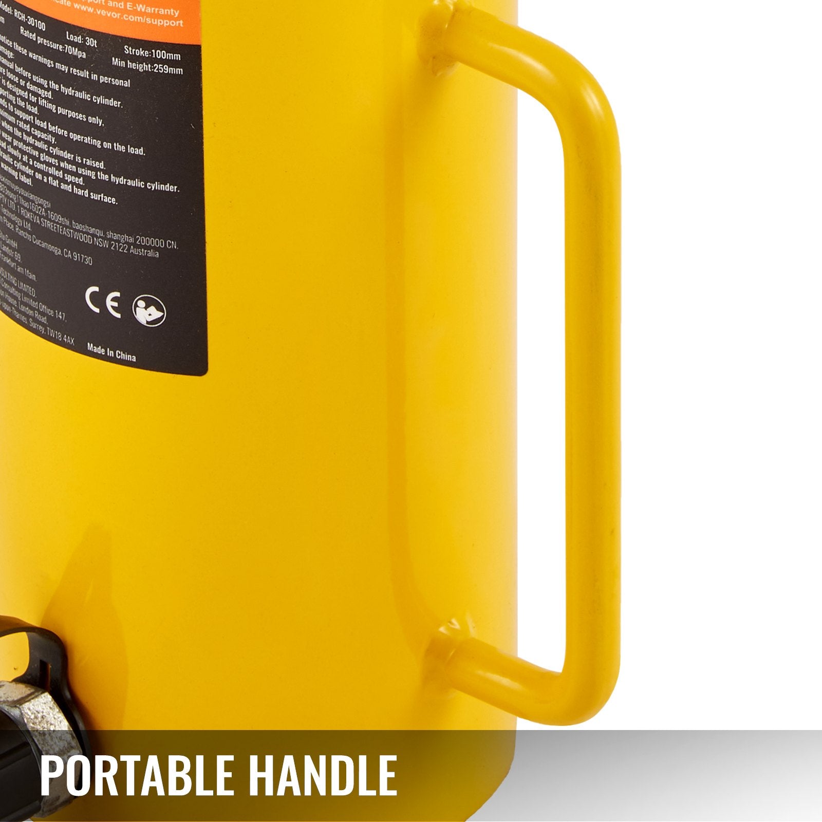 30 Ton Hollow Hydraulic Cylinder Jack 10.16 cm Stroke Lift Cylinder