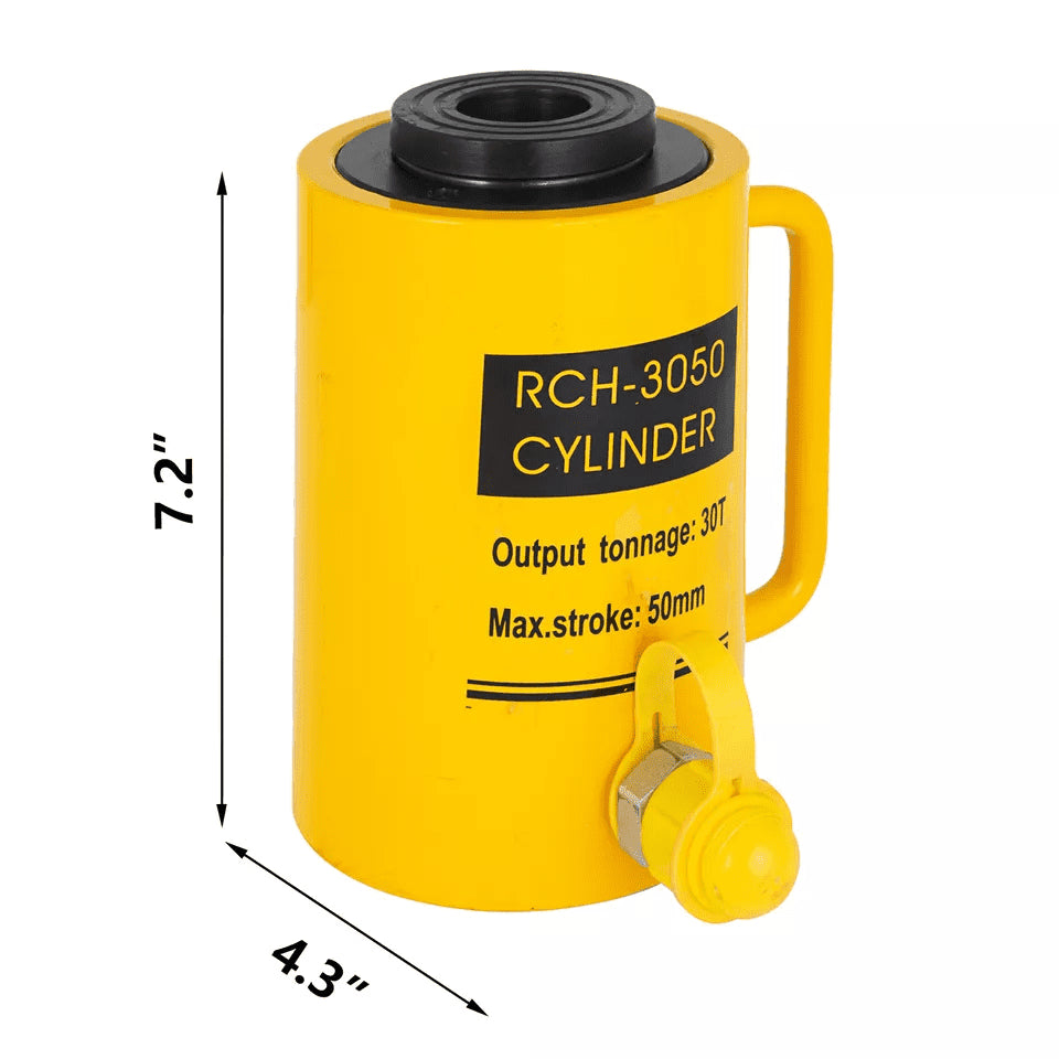 Hydraulic Cylinder Jack 30T 66000LBS 50mm Plunger Ram Heavy Duty Hollow Jack