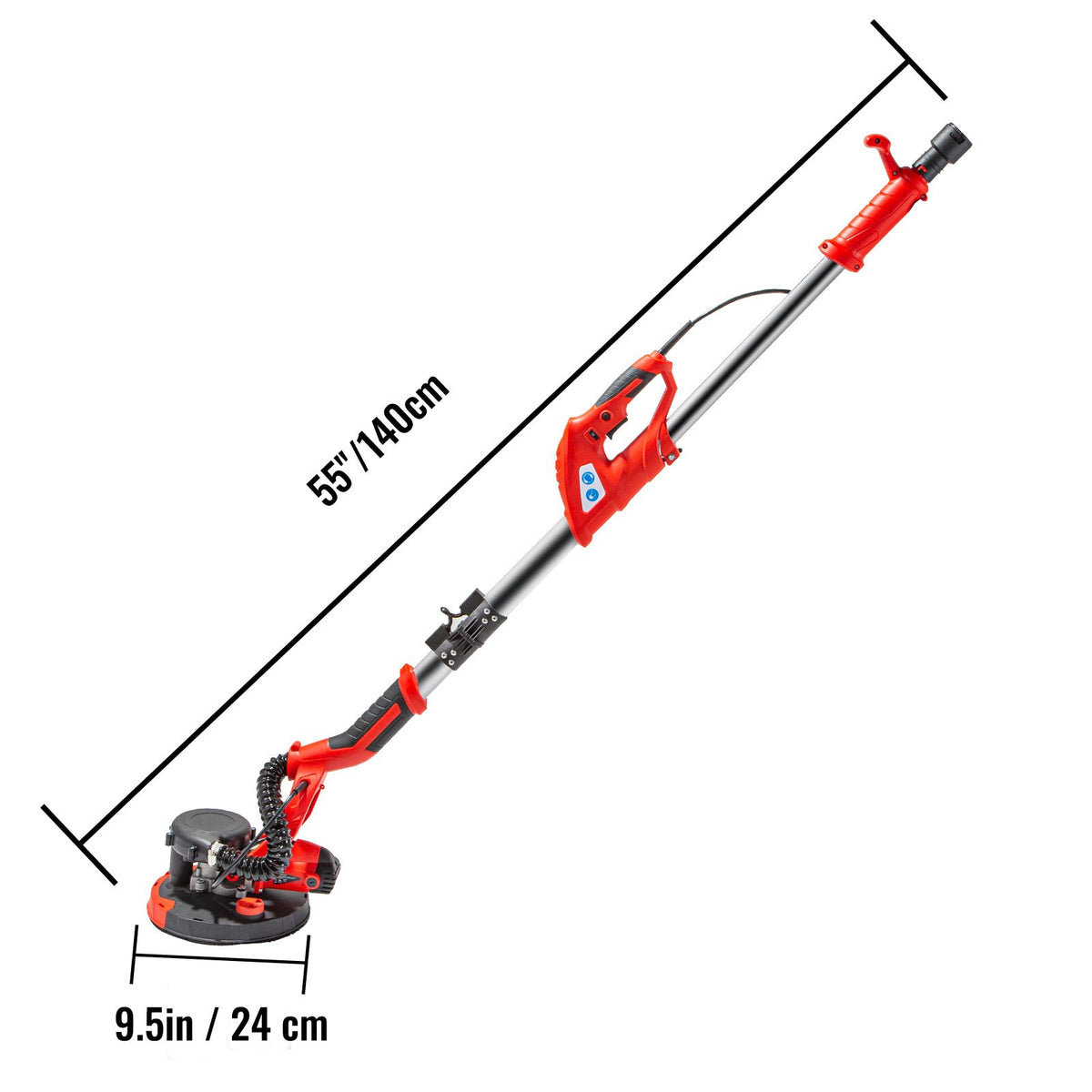 Foldable 850W Electric Drywall Sander Variable Speed 800-1750RPM Telescopic Dust