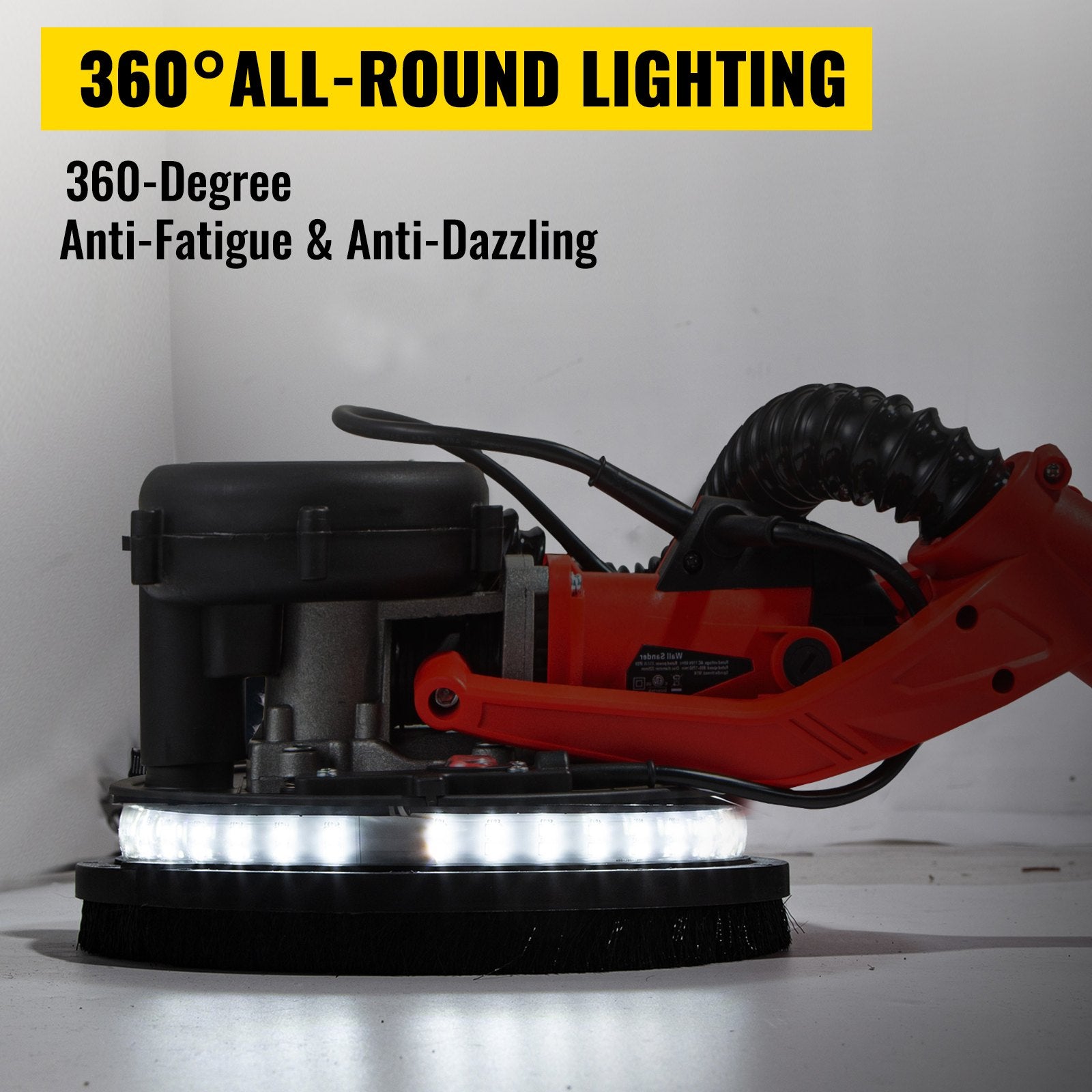 Drywall Sander 750W Electric Wall Sander 800–1750 RPM with LED Strip Light