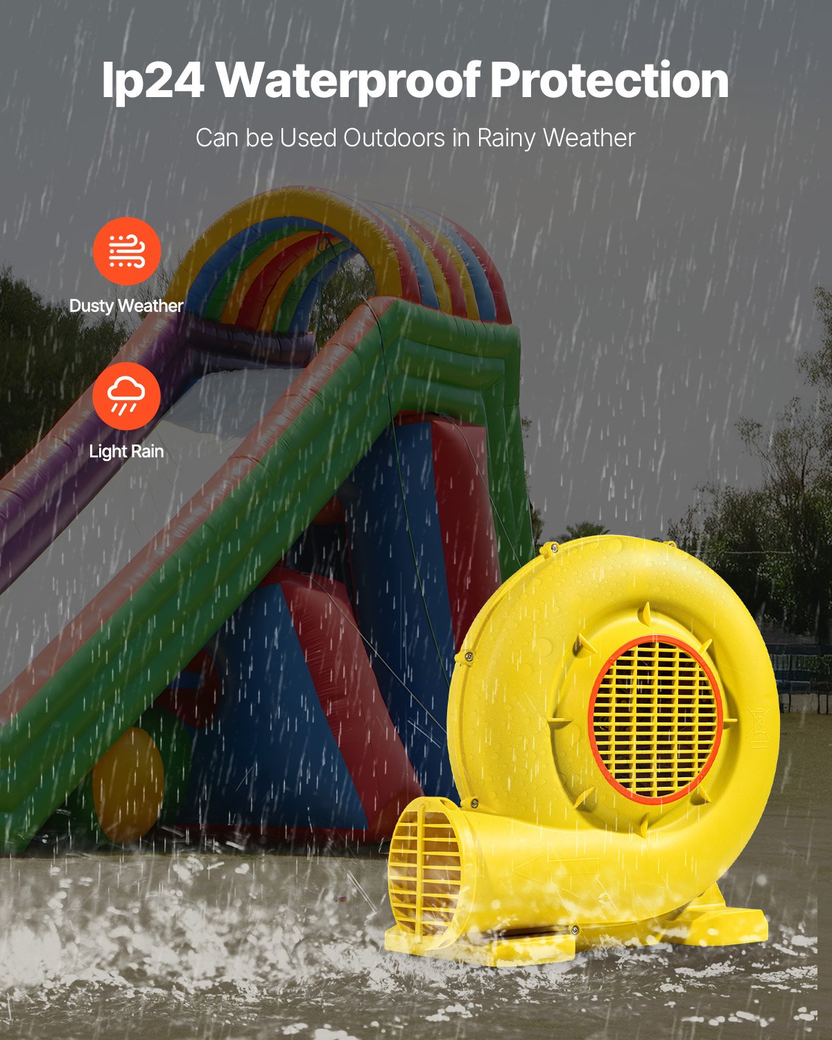 Inflatable Air Blower Pump Fan Bounce House Electric Pump Inflator Yellow