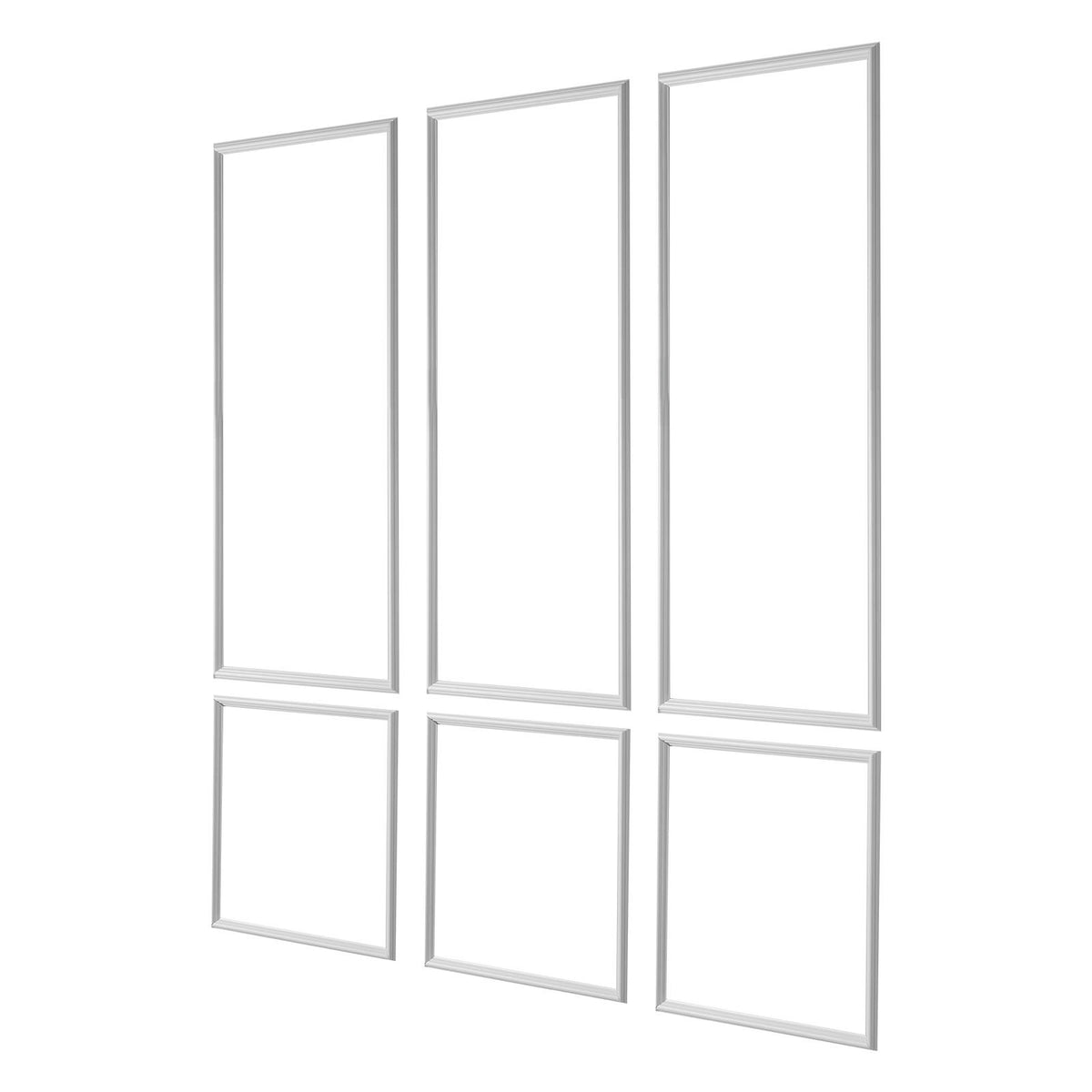 3-Pack Wall Molding Wainscoting Panels Kit Paintable Polystyrene White Trim