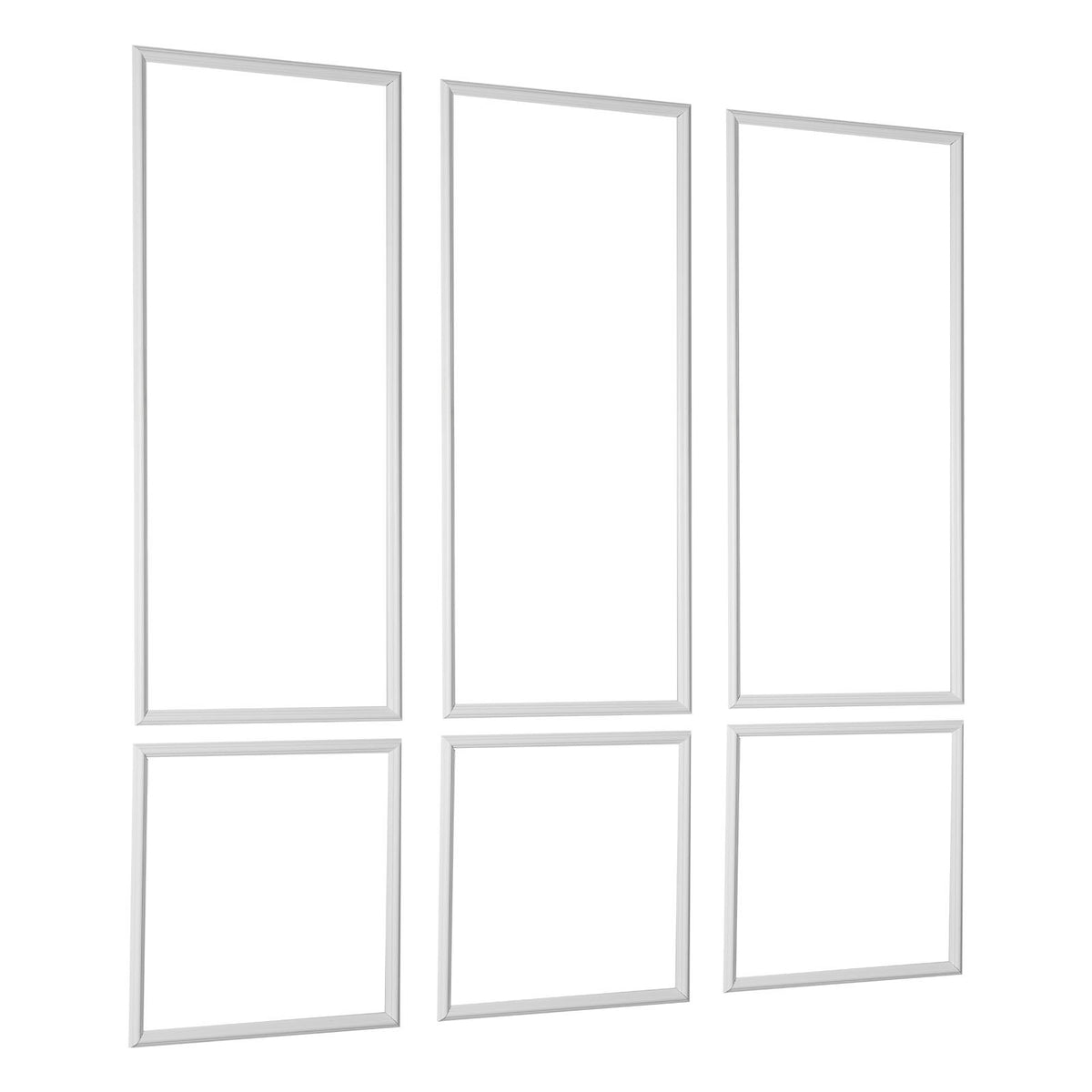 3-Pack Wall Molding Wainscoting Panels Kit Paintable Polystyrene White Trim