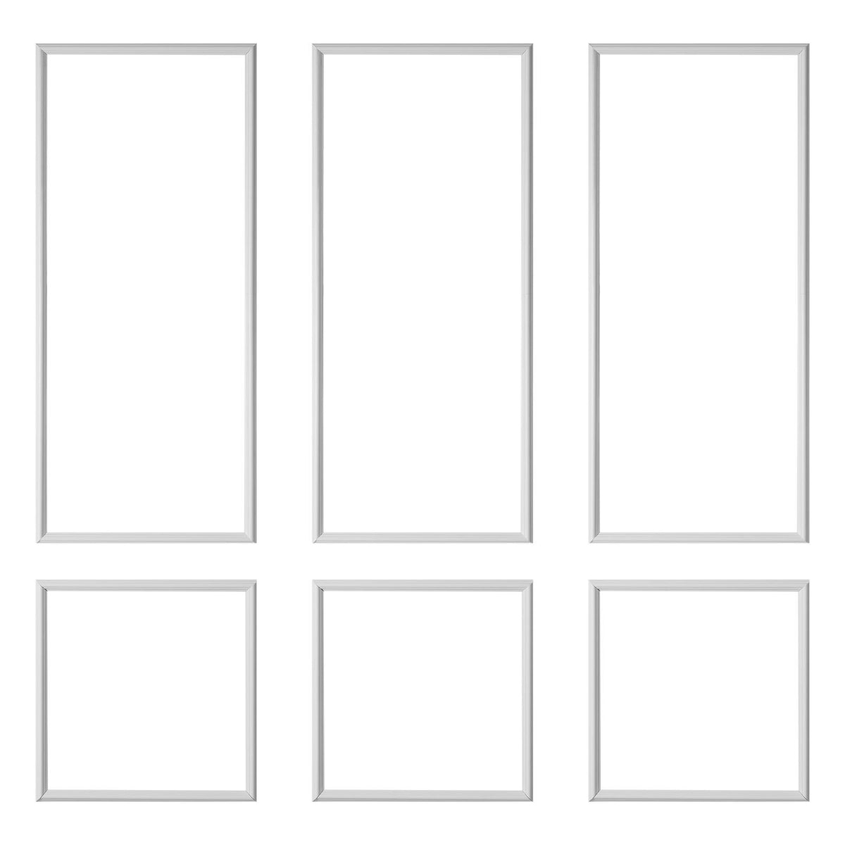 3-Pack Wall Molding Wainscoting Panels Kit Paintable Polystyrene White Trim
