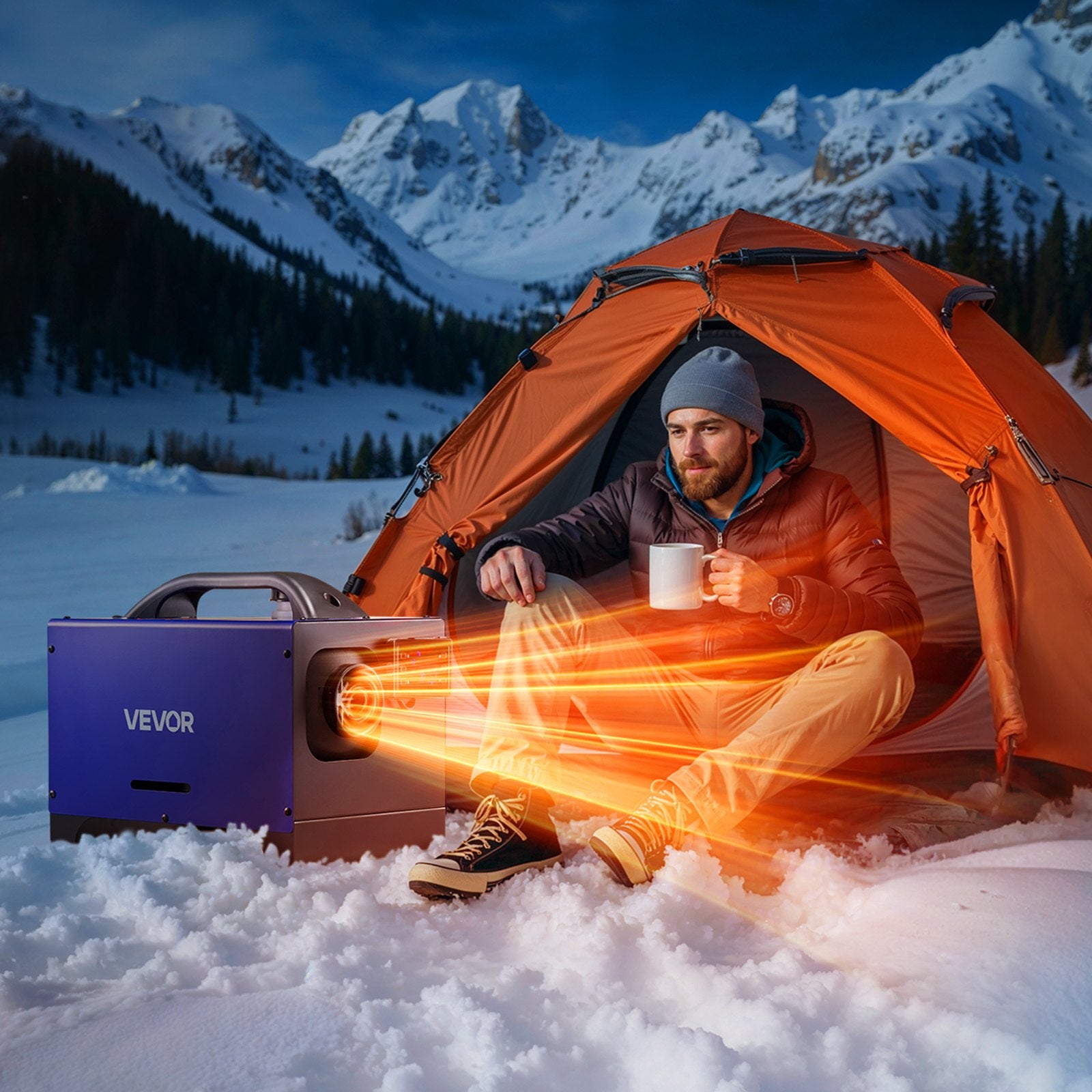 Diesel Heater 8KW DC 12V/24V Portable Heater Remote LCD 5L Fuel Tank All-in-One