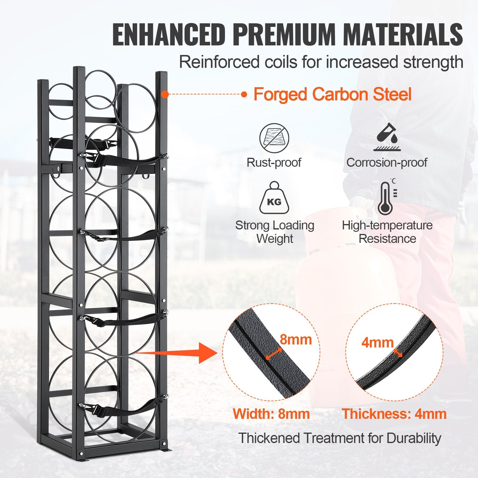 Refrigerant Cylinder Rack Carbon Steel 6 Tank Storage Holder