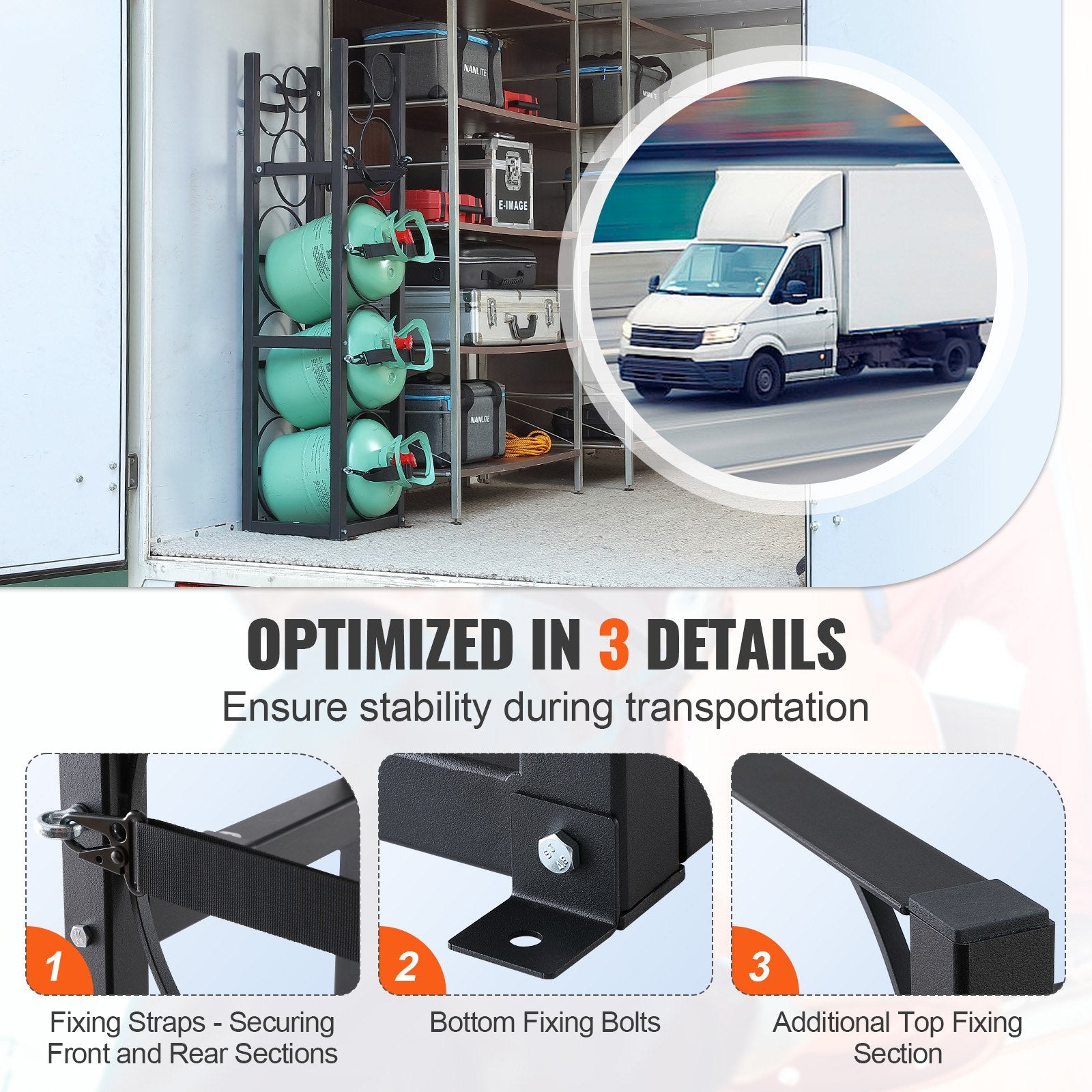 Refrigerant Cylinder Rack Carbon Steel 6 Tank Storage Holder