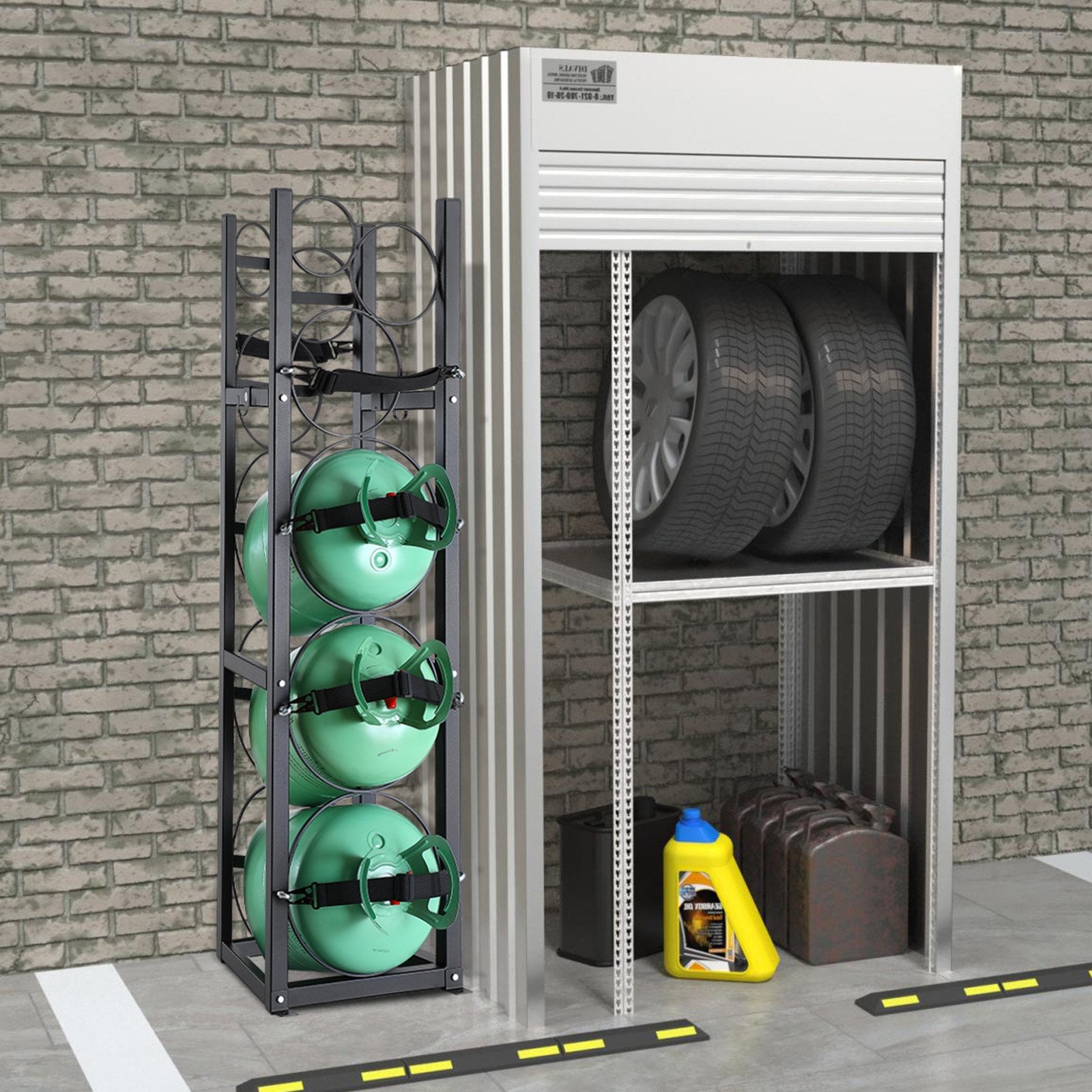 Refrigerant Cylinder Rack Carbon Steel 6 Tank Storage Holder