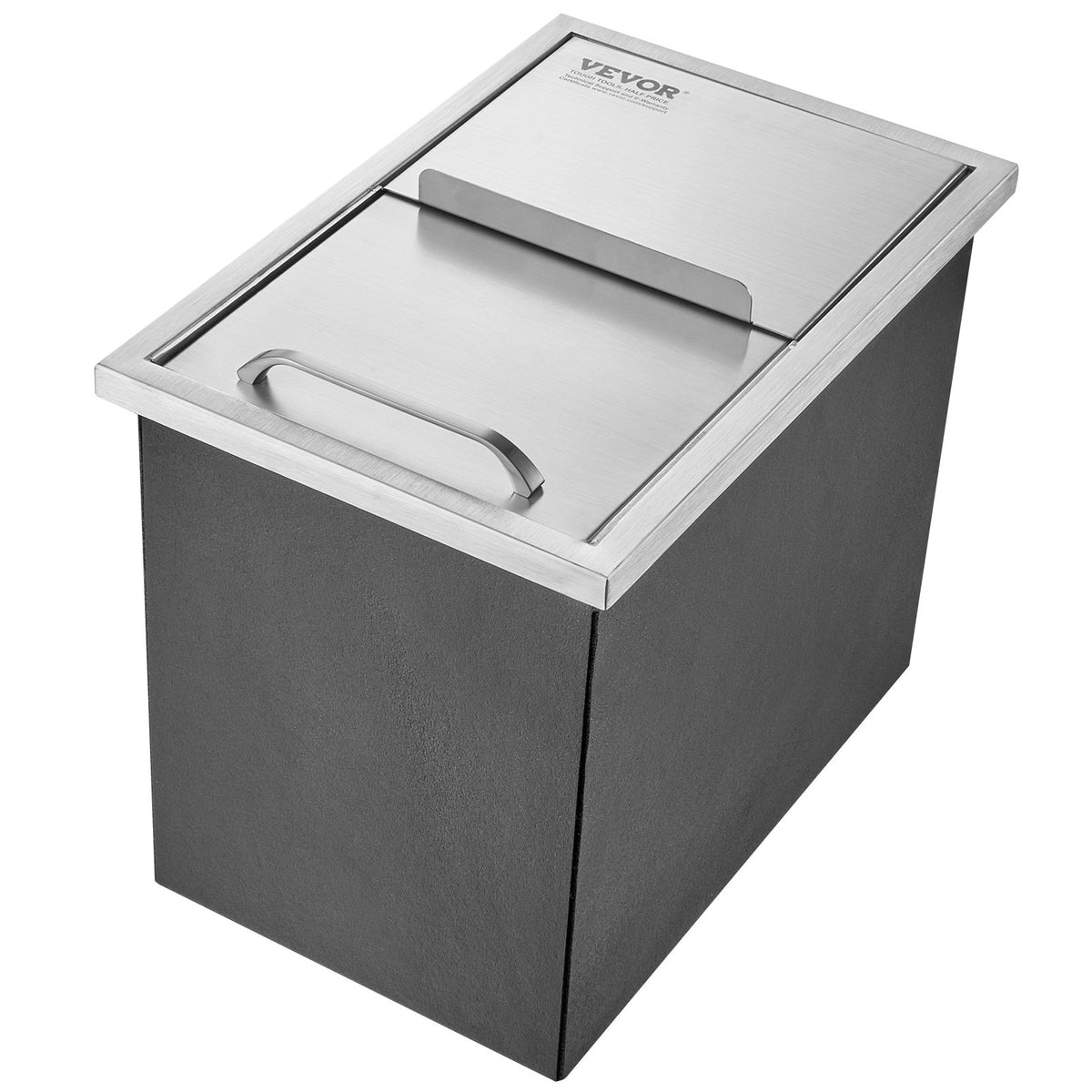 Drop-in Ice Chest 40.9qt Stainless Steel Cooler with Sliding Cover & Drain