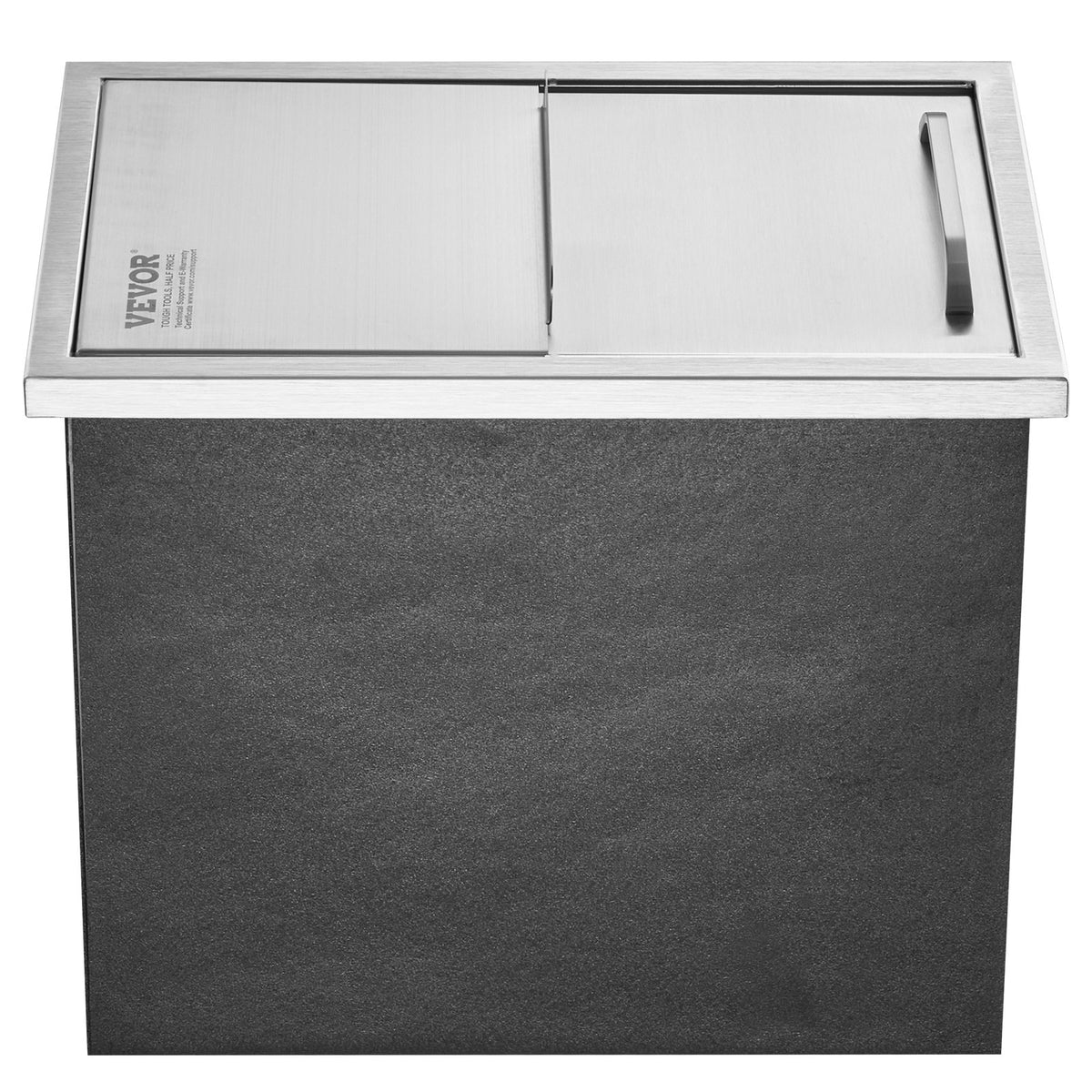 Drop-in Ice Chest 40.9qt Stainless Steel Cooler with Sliding Cover & Drain