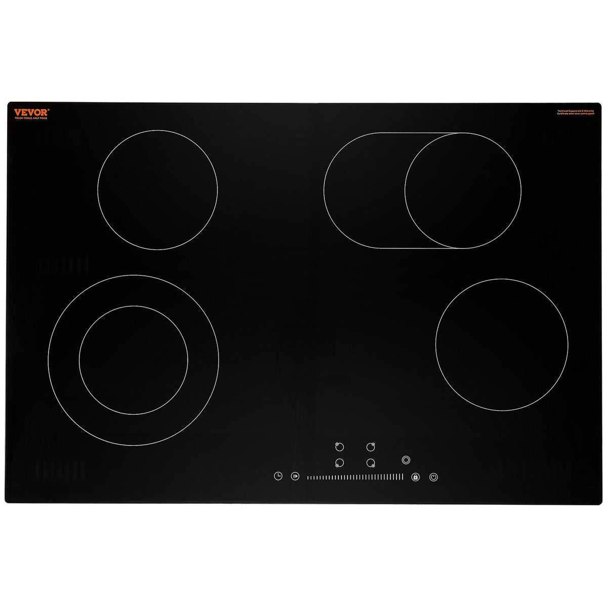 30" 4-Burner Electric Cooktop 7200W Ceramic Top Touch Control Child Lock